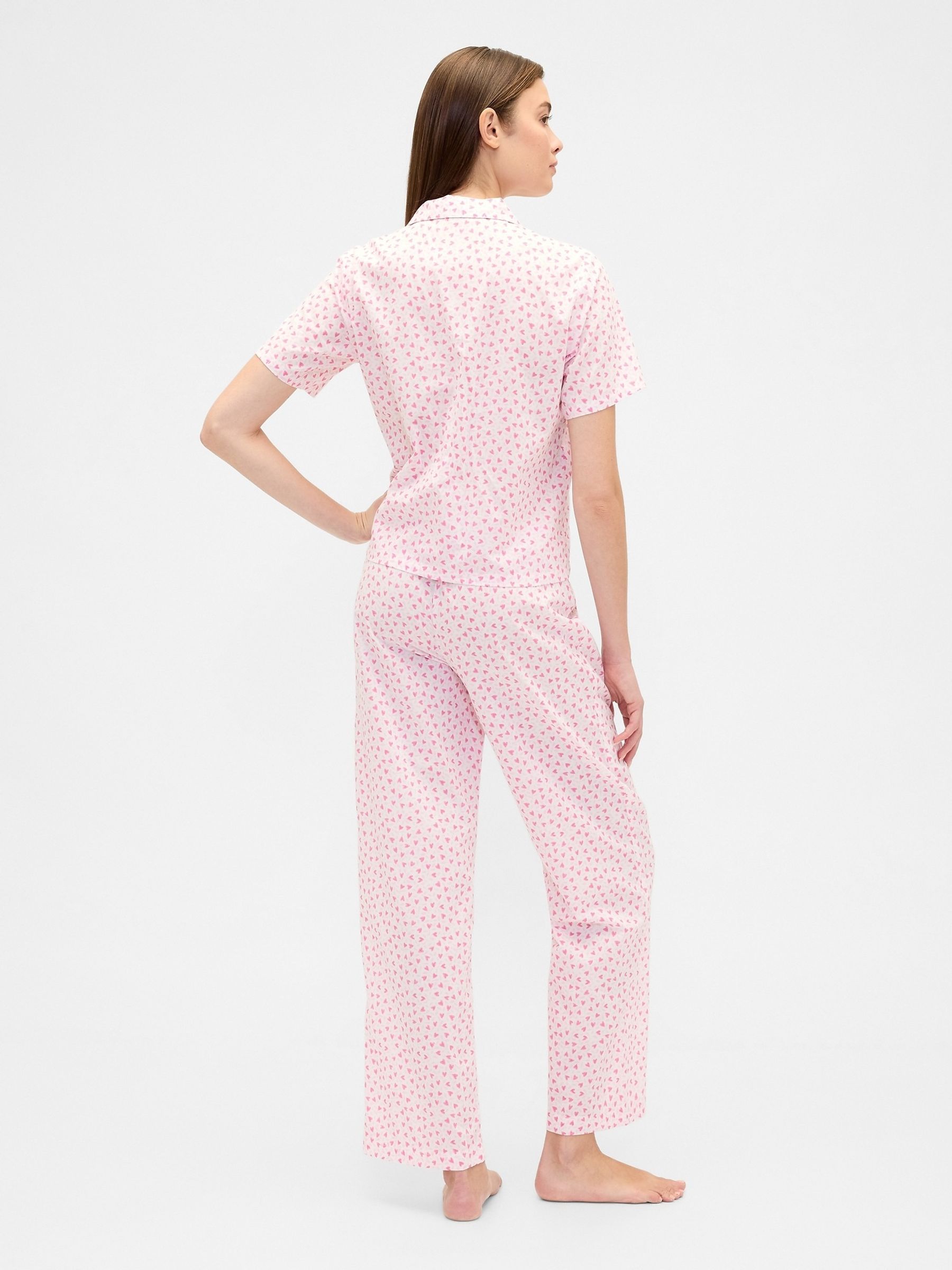 Pink Hearts Print Poplin Pyjama Bottoms - Image 2 of 4