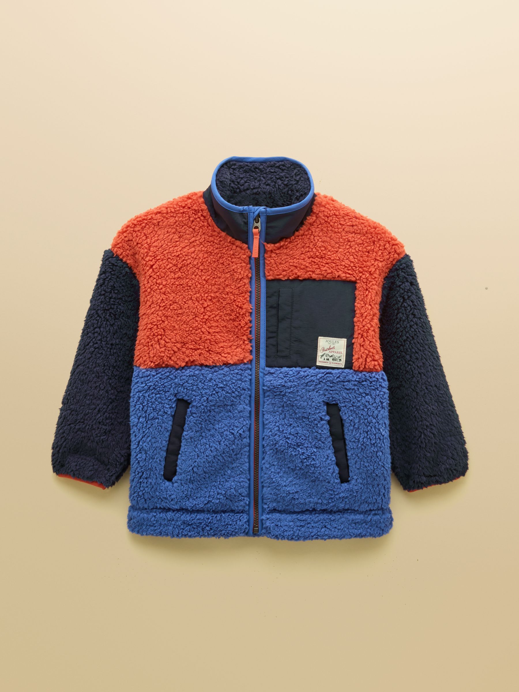 Boys' Billy Blue & Orange Zip Through Fleece - Image 1 of 4 Boys' Billy Blue & Orange Zip Through Fleece - Image 1 of 4