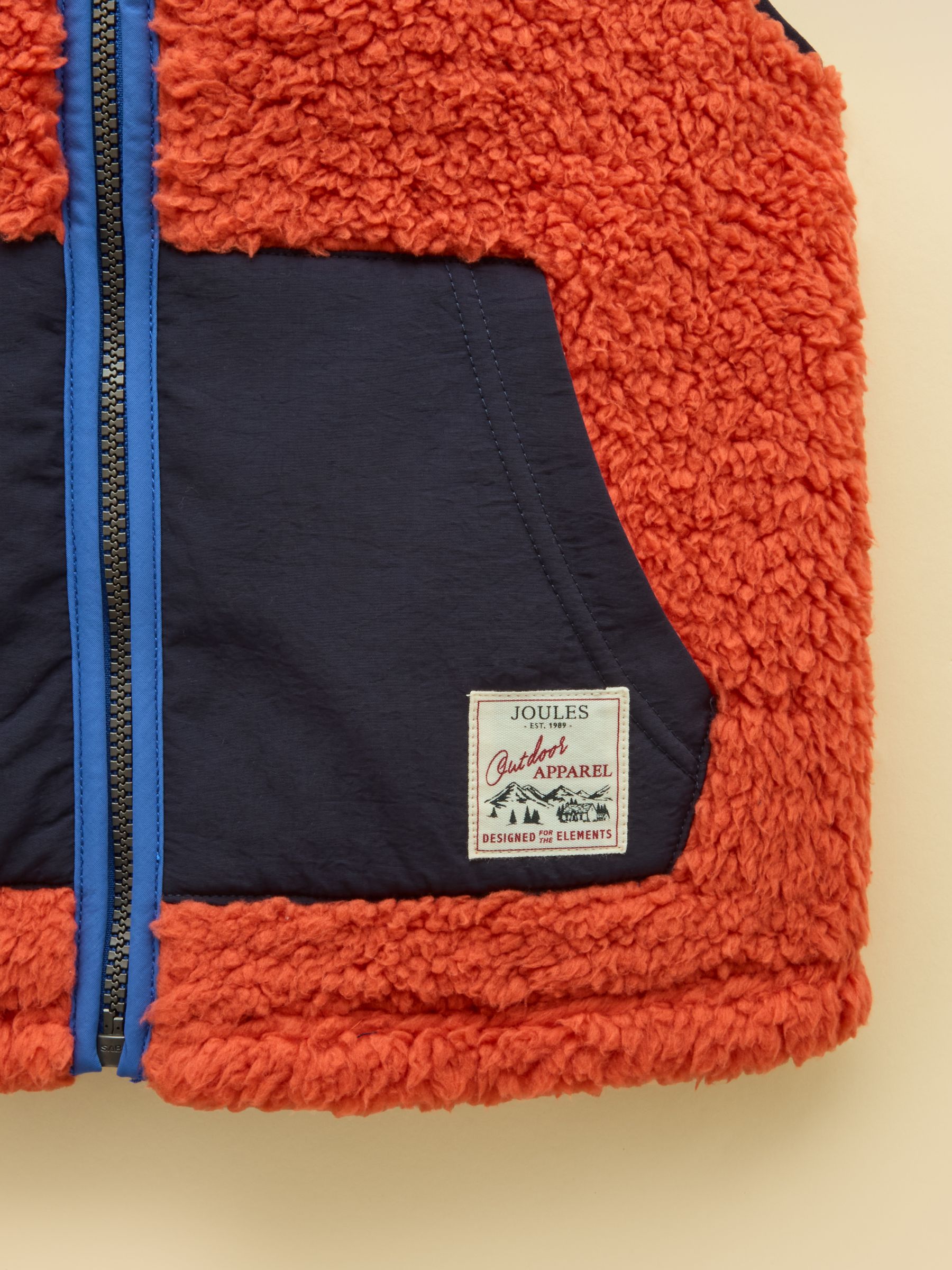 Boys' Billy Blue & Orange Fleece Gilet - Image 3 of 4