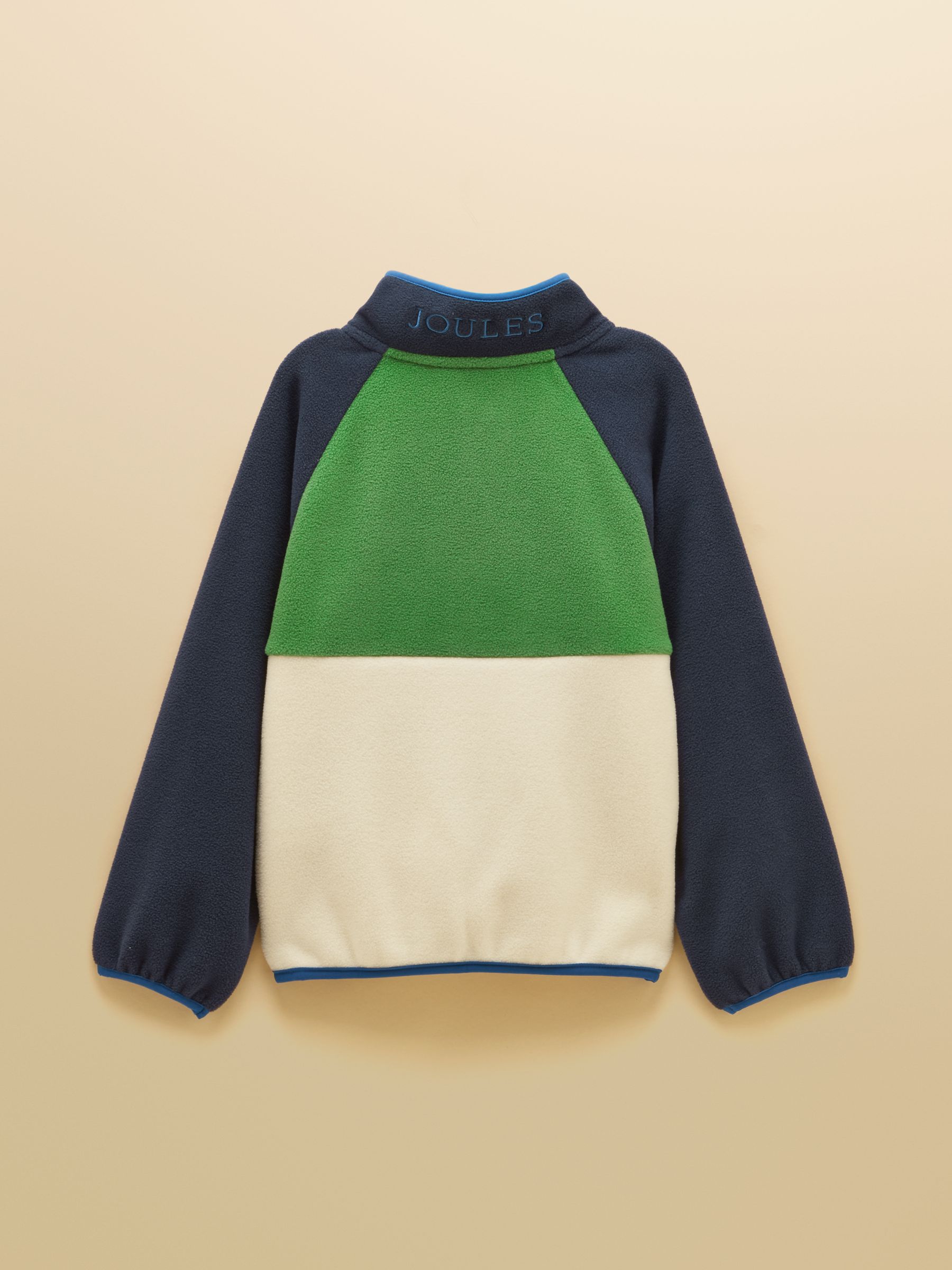 Boys' Breeze Cream & Navy Polar Fleece Quarter Zip - Image 2 of 5