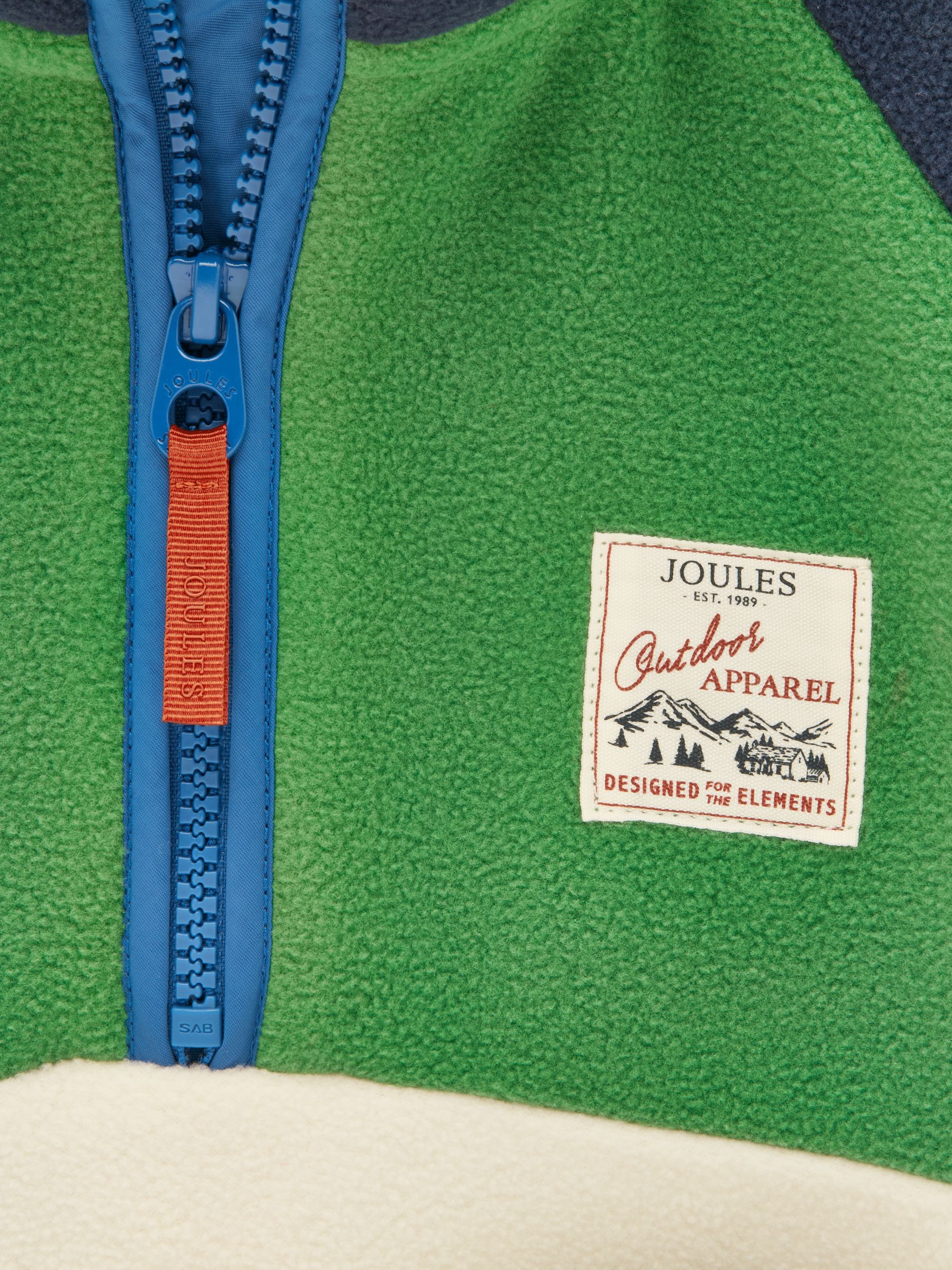 Boys' Breeze Cream & Navy Polar Fleece Quarter Zip - Image 6 of 8