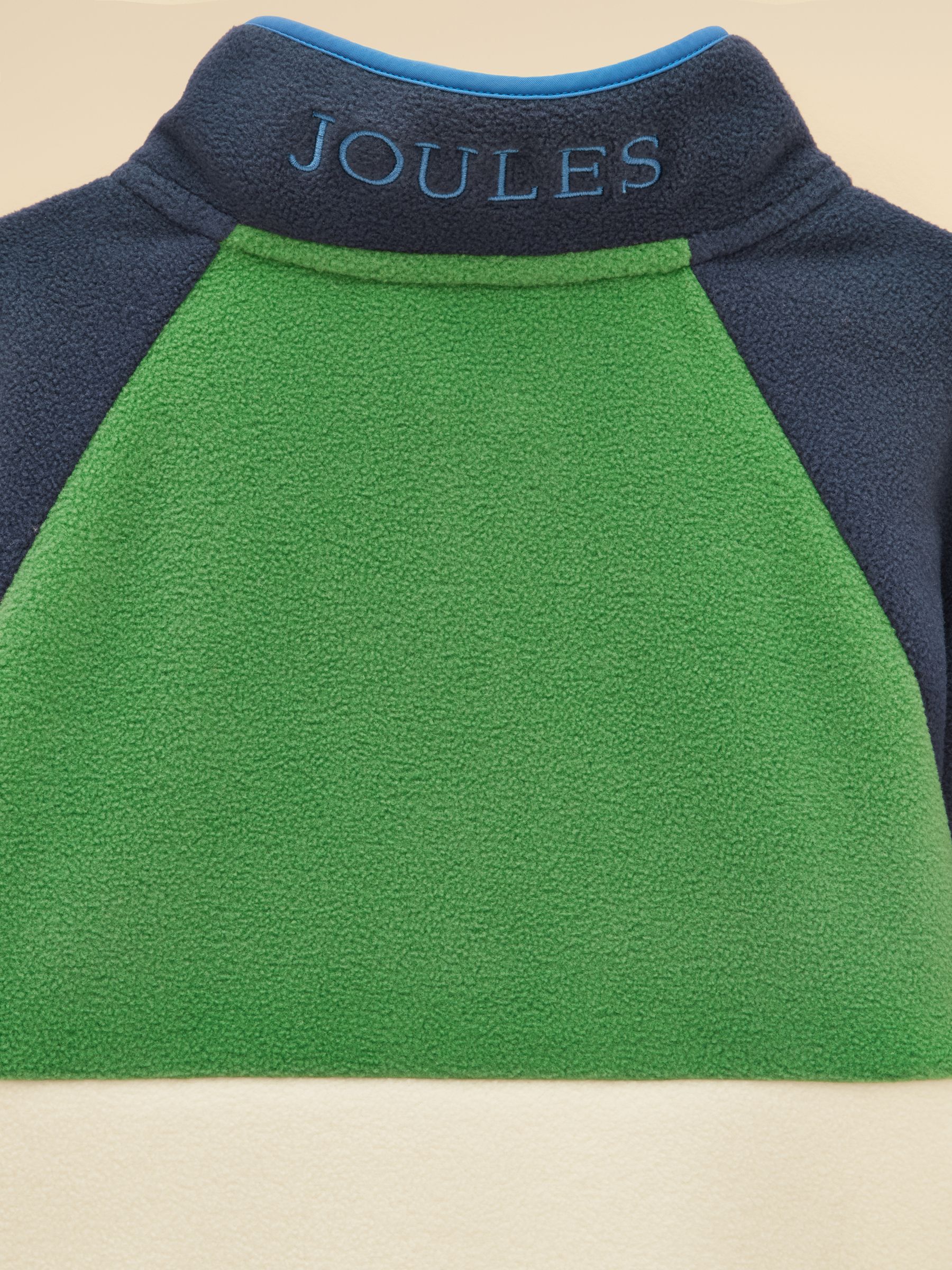 Boys' Breeze Cream & Navy Polar Fleece Quarter Zip - Image 7 of 8