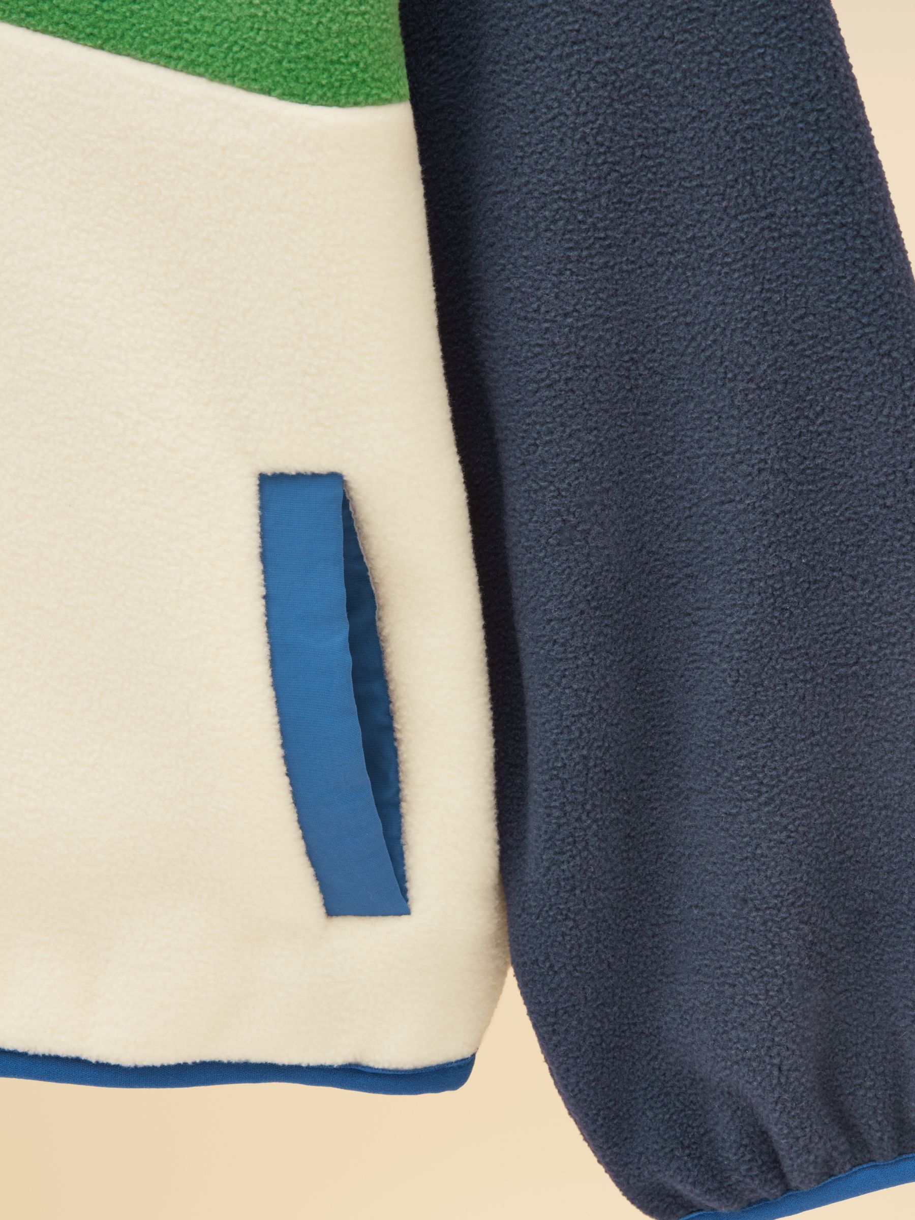 Boys' Breeze Cream & Navy Polar Fleece Quarter Zip - Image 8 of 8