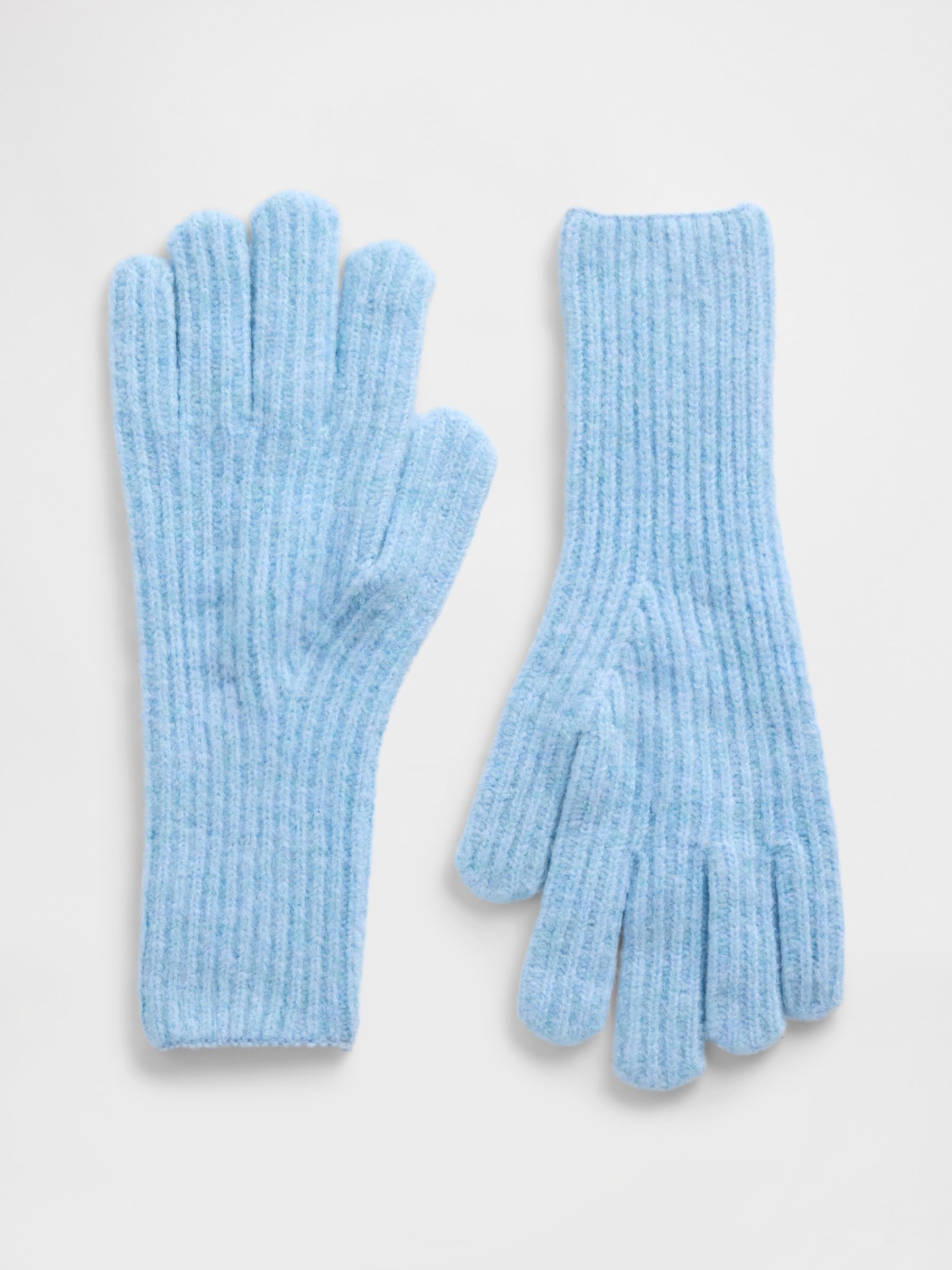 Blue CashSoft Ribbed Gloves - Image 1 of 1