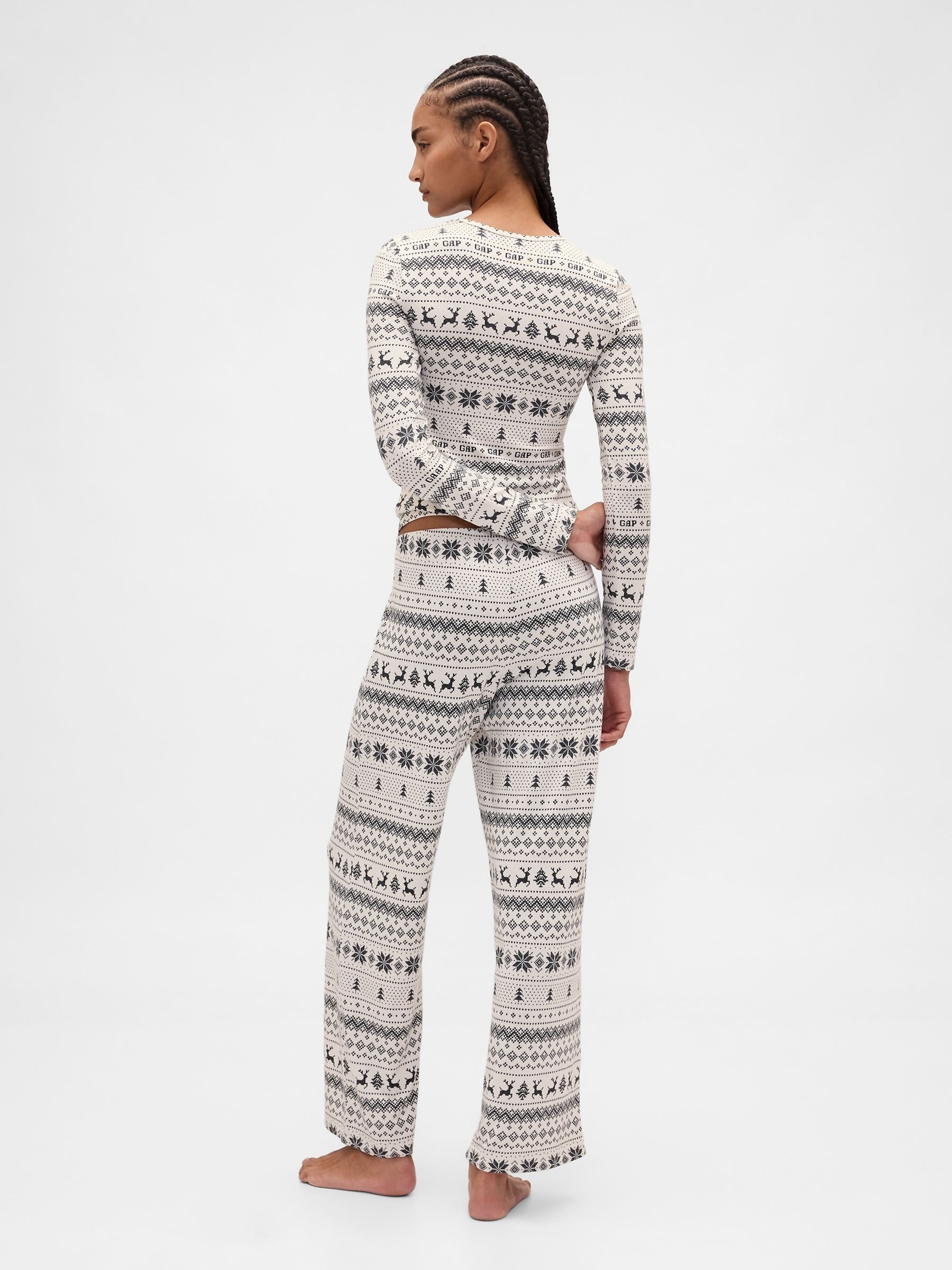 White Fair Isle Christmas Pyjamas - Image 2 of 4 White Fair Isle Christmas Pyjamas - Image 2 of 4