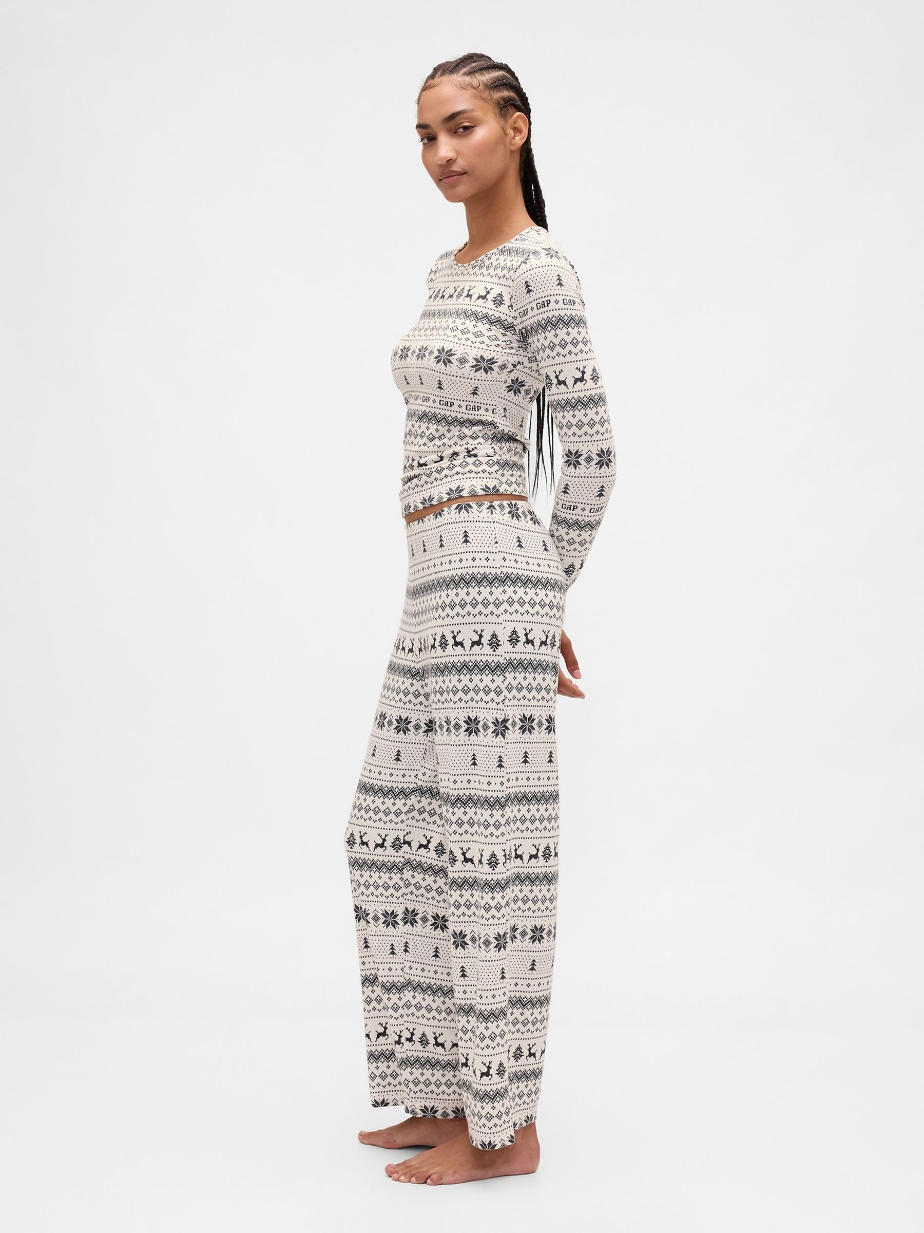 White Fair Isle Christmas Pyjamas - Image 3 of 4
