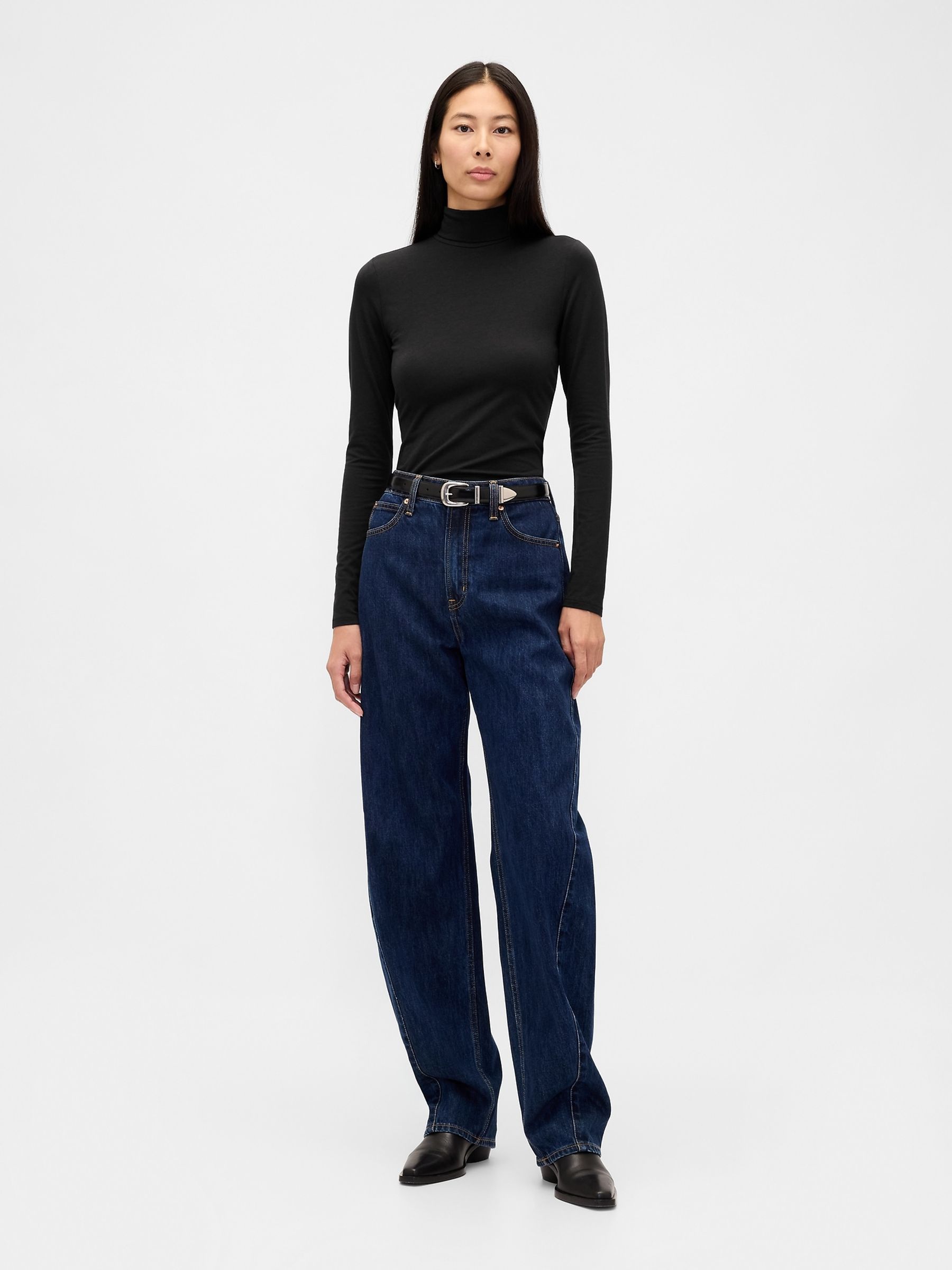 Black Featherweight Turtle Neck T-Shirt - Image 1 of 3 Black Featherweight Turtle Neck T-Shirt - Image 1 of 3