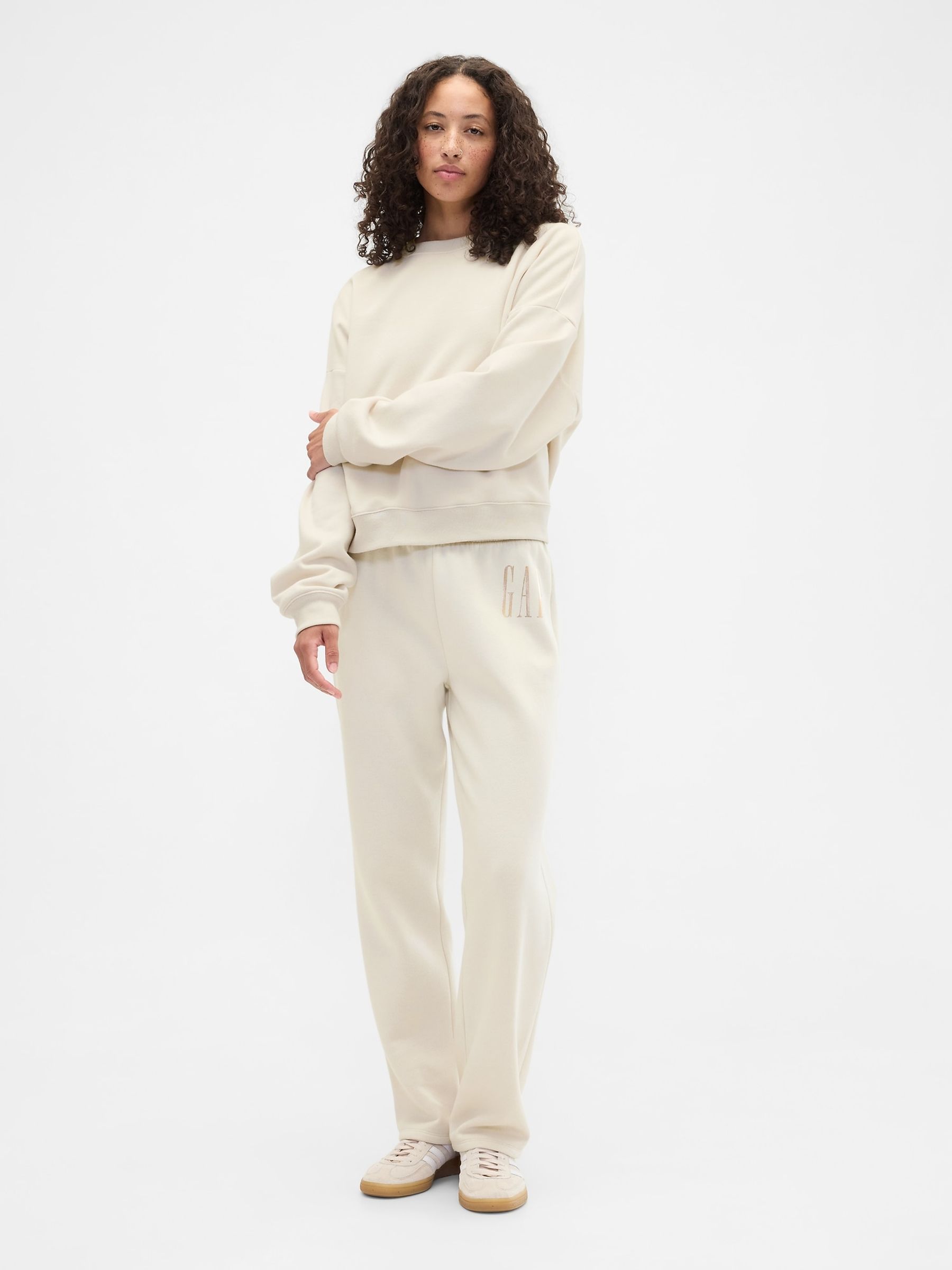 Cream Slim Logo Pull On Joggers - Image 2 of 5
