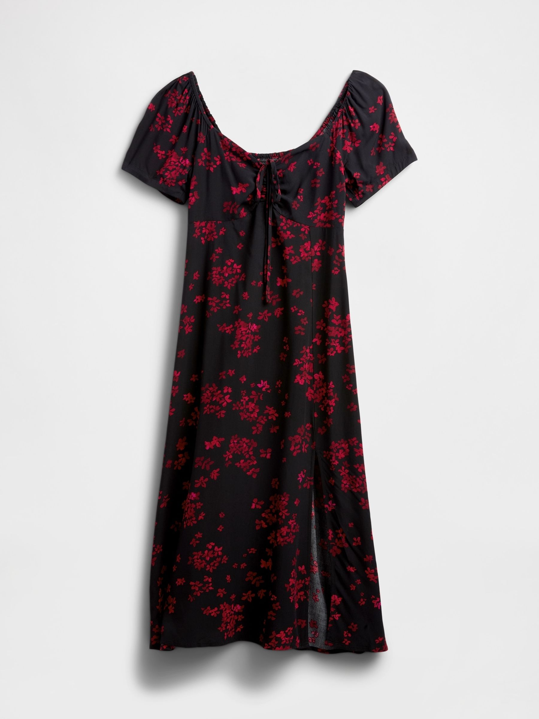 Black Puff Sleeve Midi Dress - Image 6 of 6 Black Puff Sleeve Midi Dress - Image 6 of 6