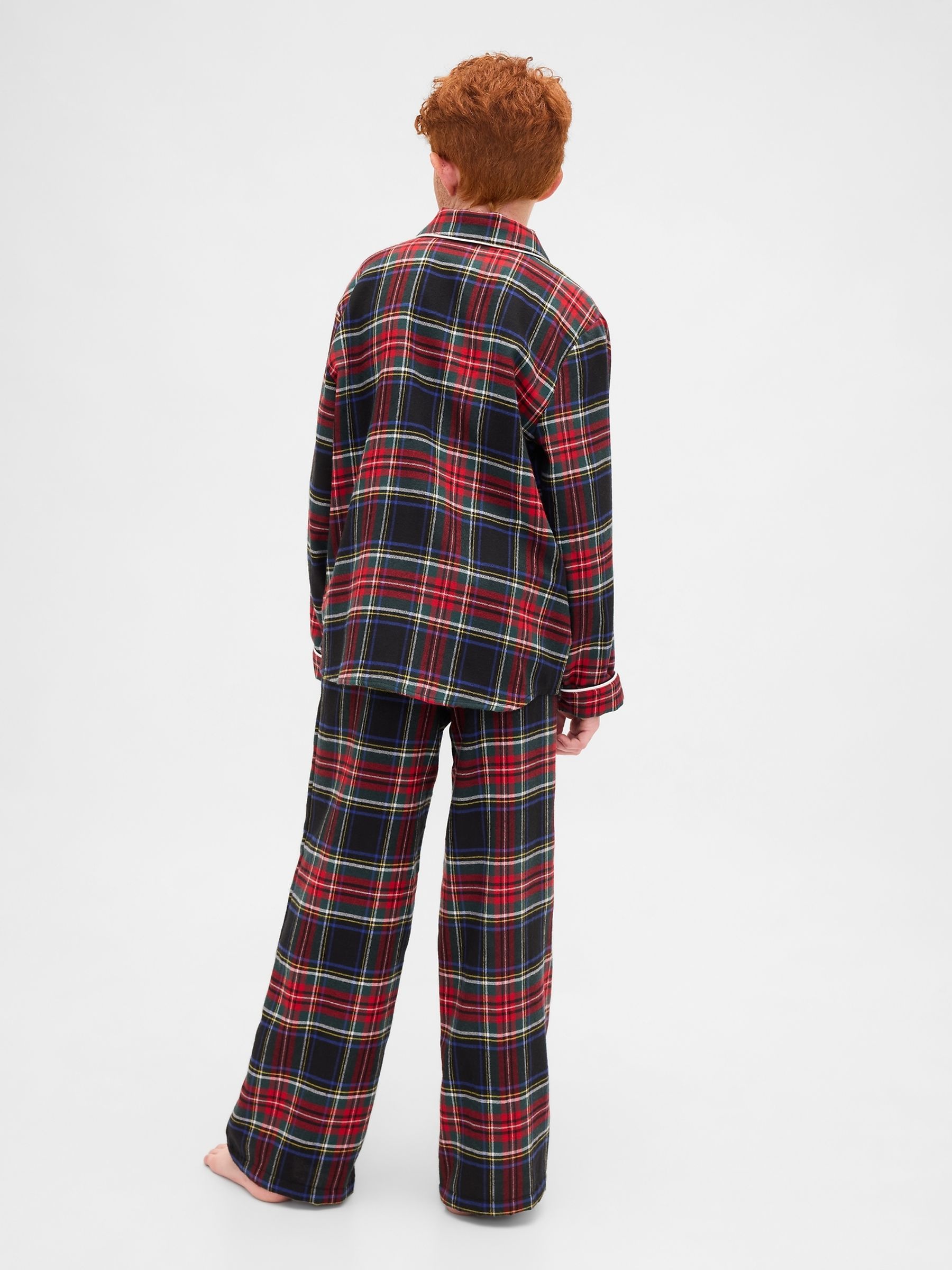 Black/Red check Matching Family Christmas Flannel Pyjamas - Image 3 of 5