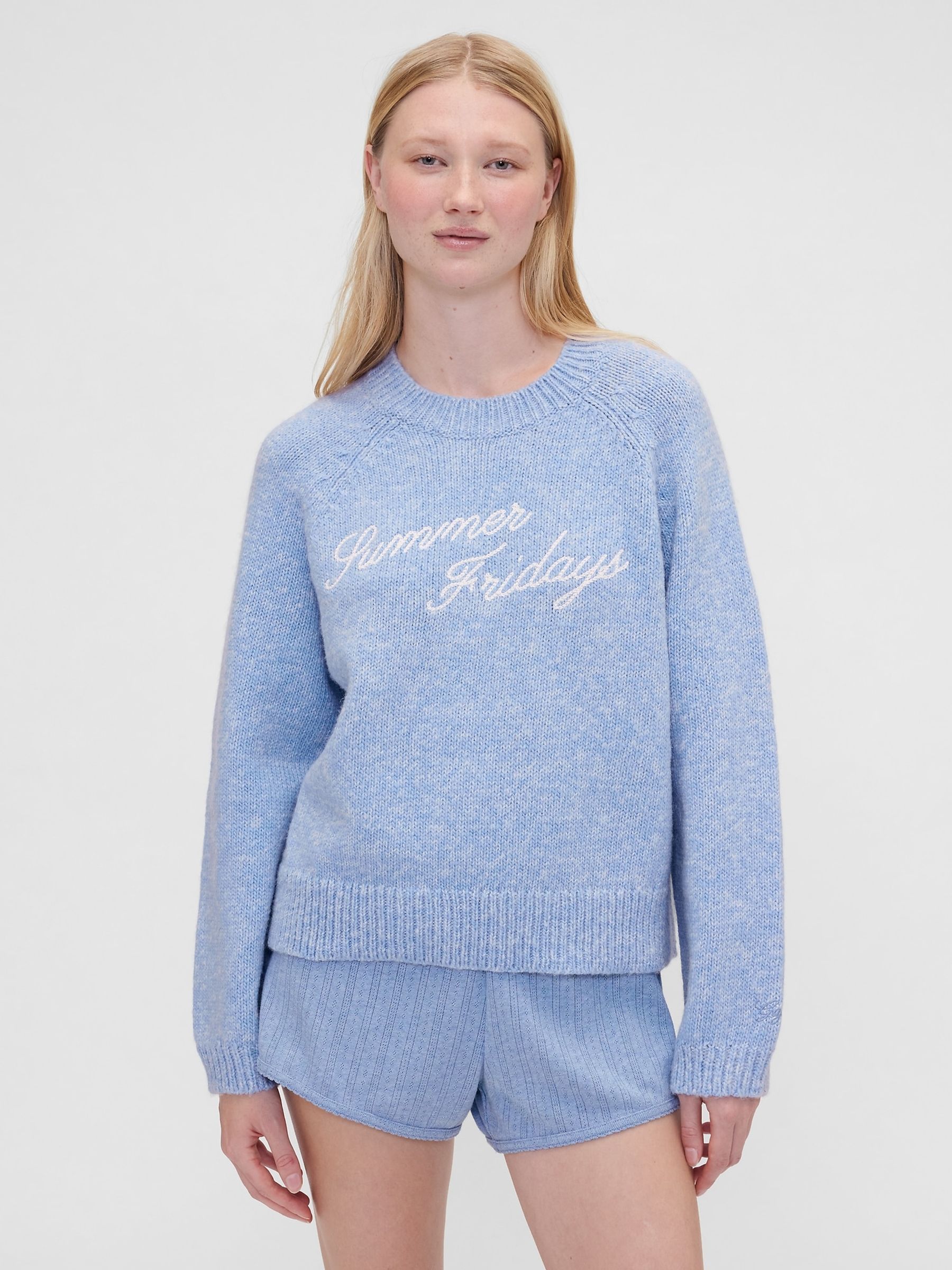 Gap X Summer Fridays Blue Oversized Logo Jumper - Image 1 of 8