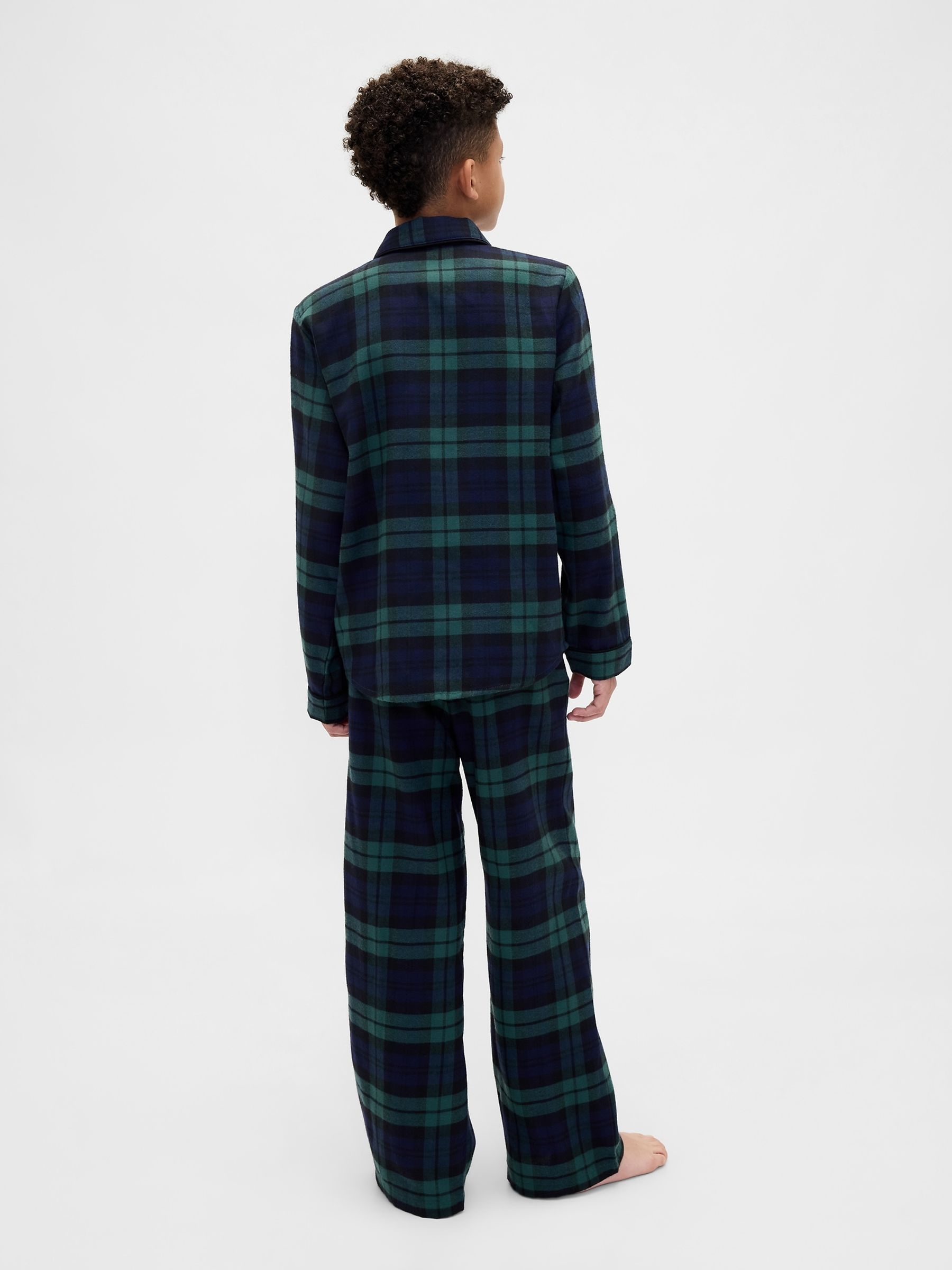 Green/Navy check Matching Family Flannel Pyjamas Set (5-13yrs) - Image 3 of 6