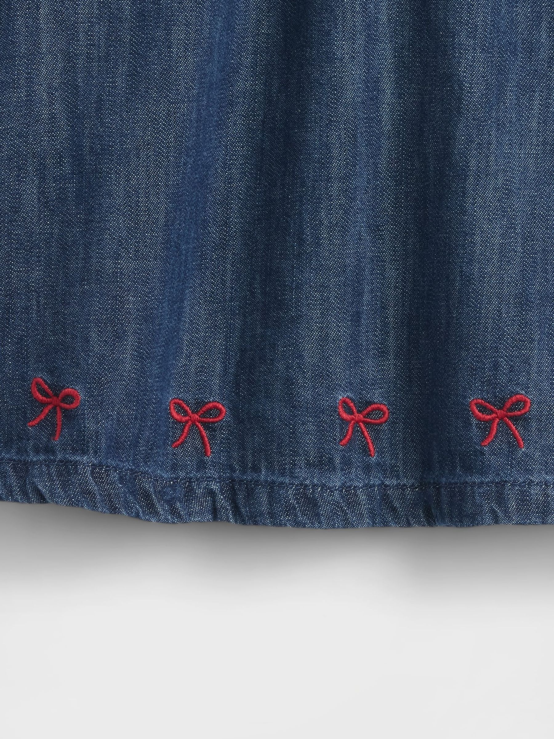 Blue Denim Ruffle Collar Dress (Newborn-24mths) - Image 3 of 3 Blue Denim Ruffle Collar Dress (Newborn-24mths) - Image 3 of 3