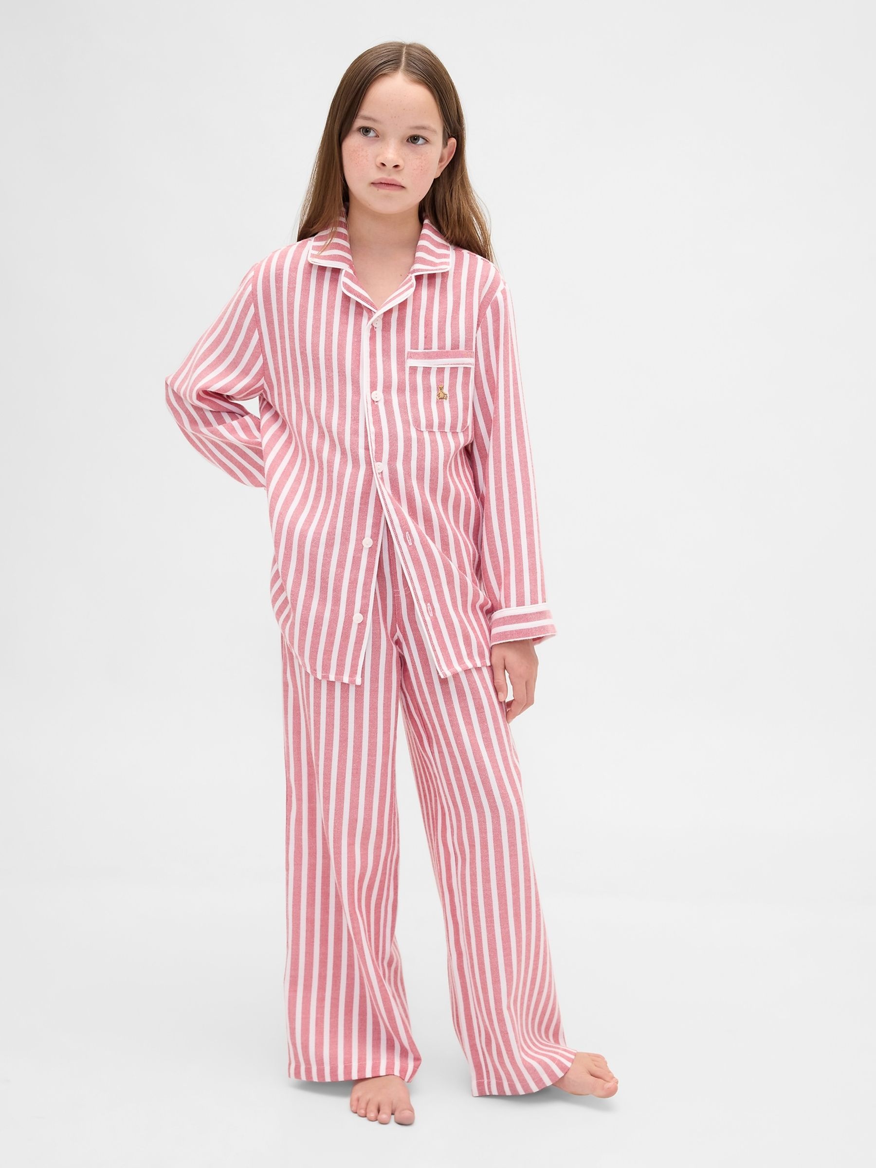 Red Stripe Matching Family Flannel Pyjamas Set (5-13yrs) - Image 4 of 6