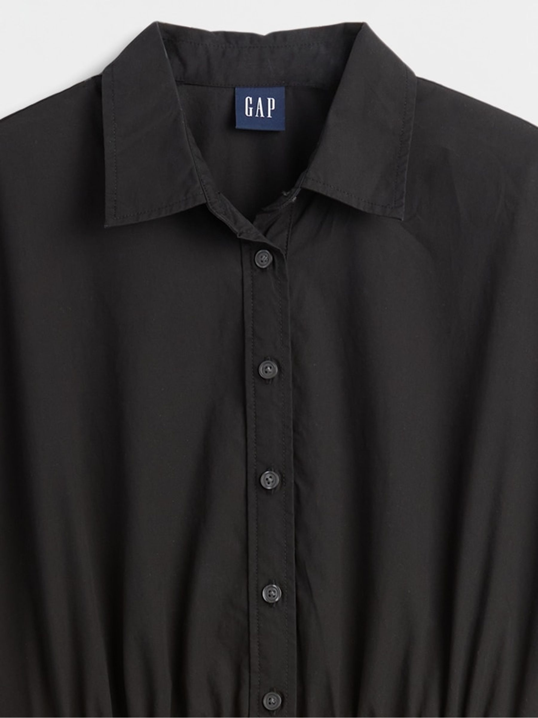 Black Poplin Drop-Waist Maxi Shirtdress - Image 4 of 4