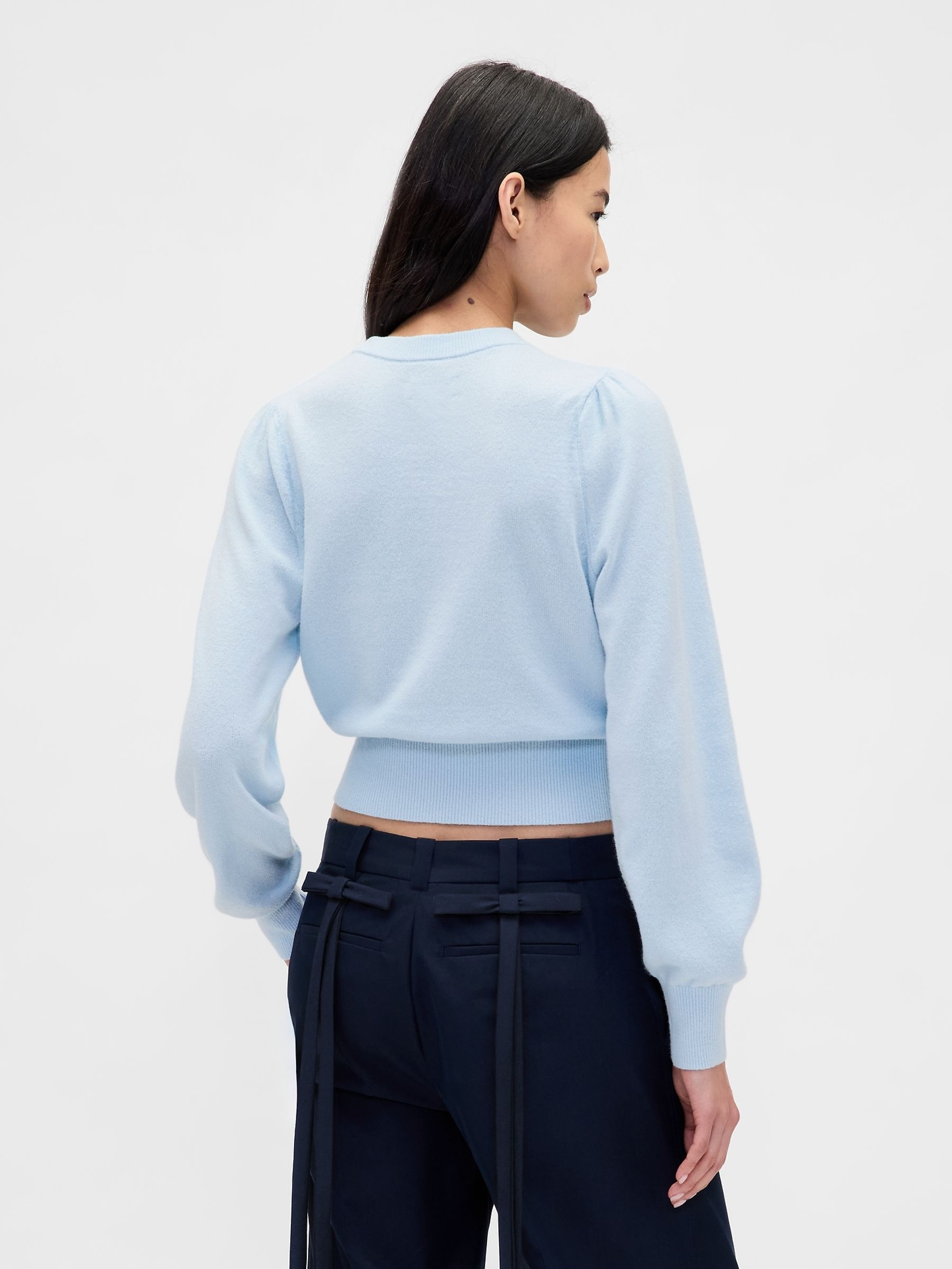 Light Blue Sandy Liang CashSoft Crop Jumper - Image 2 of 4