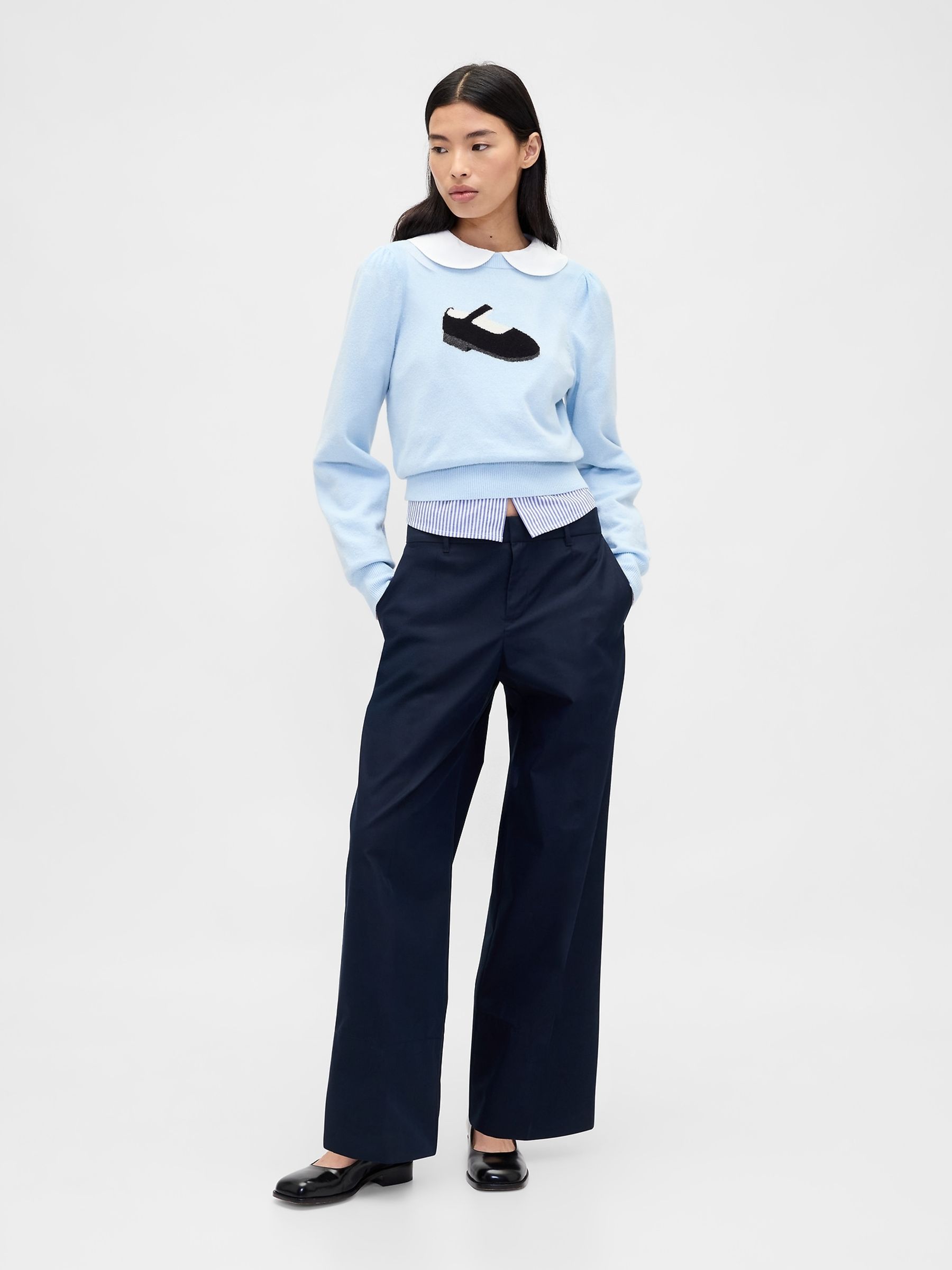 Light Blue Sandy Liang CashSoft Crop Jumper - Image 3 of 4