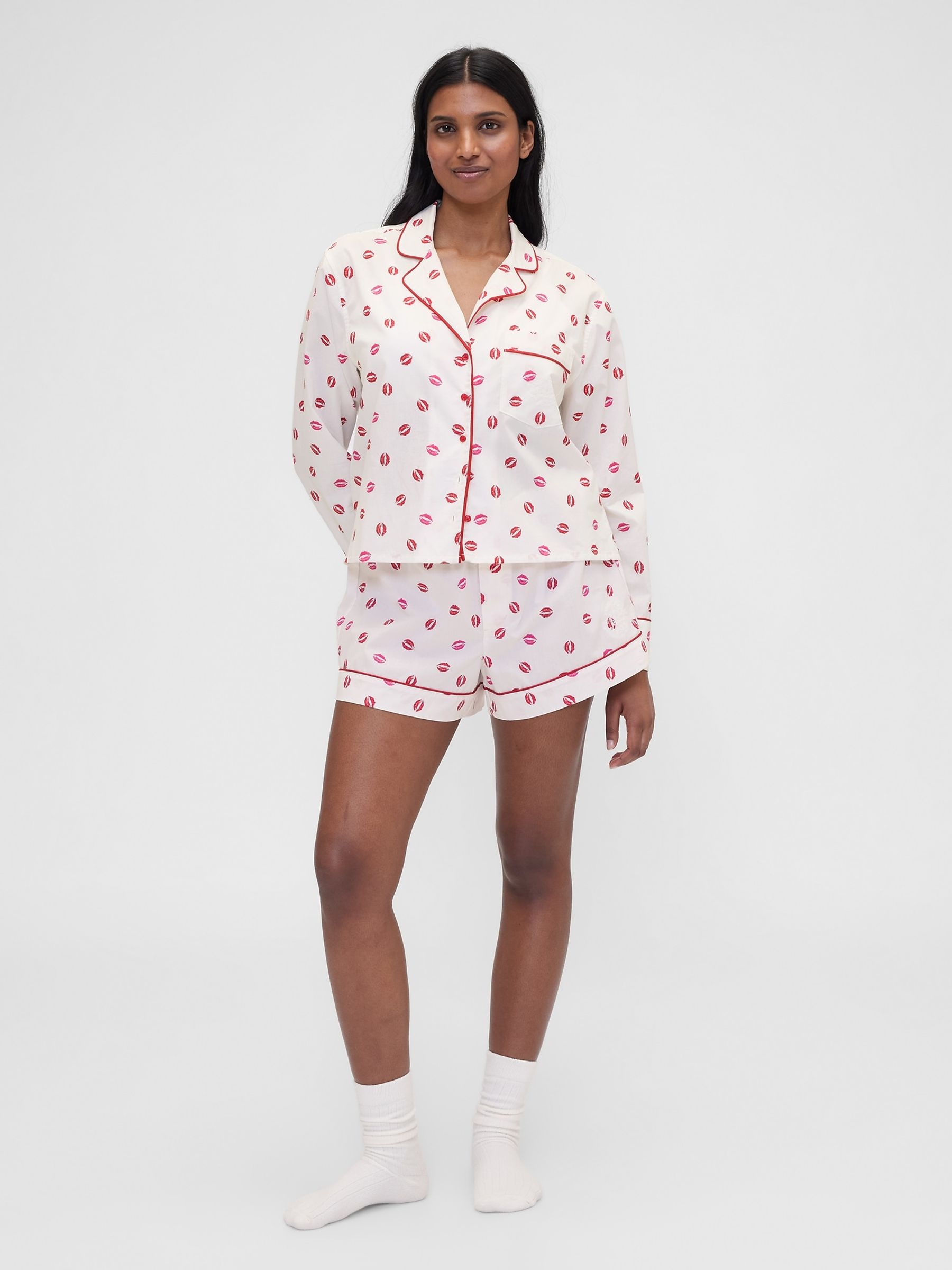 Gap X Summer Fridays White Kiss Poplin Short Pyjama Bottoms - Image 4 of 6