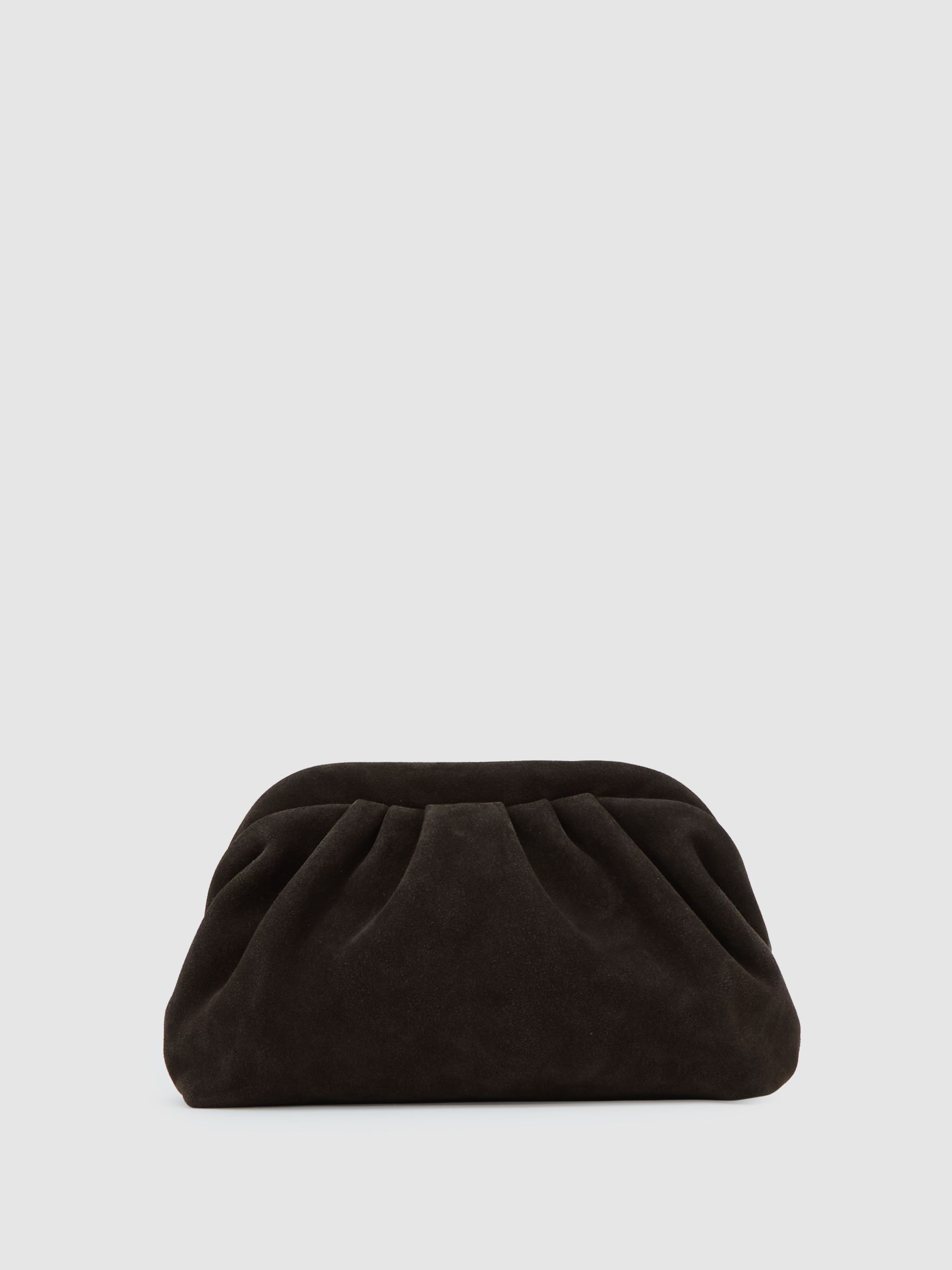 Suede Pouch Clutch Bag in Chocolate - image 2