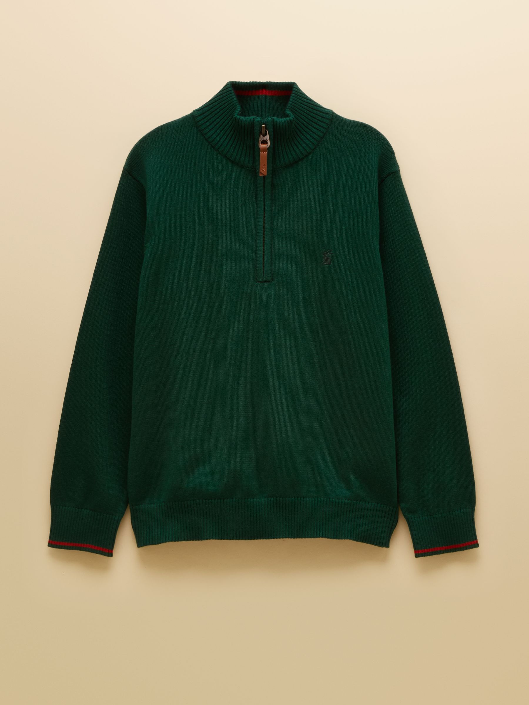 Boys' Hillside Dark Green Knit Quarter Zip Jumper - Image 1 of 4 Boys' Hillside Dark Green Knit Quarter Zip Jumper - Image 1 of 4
