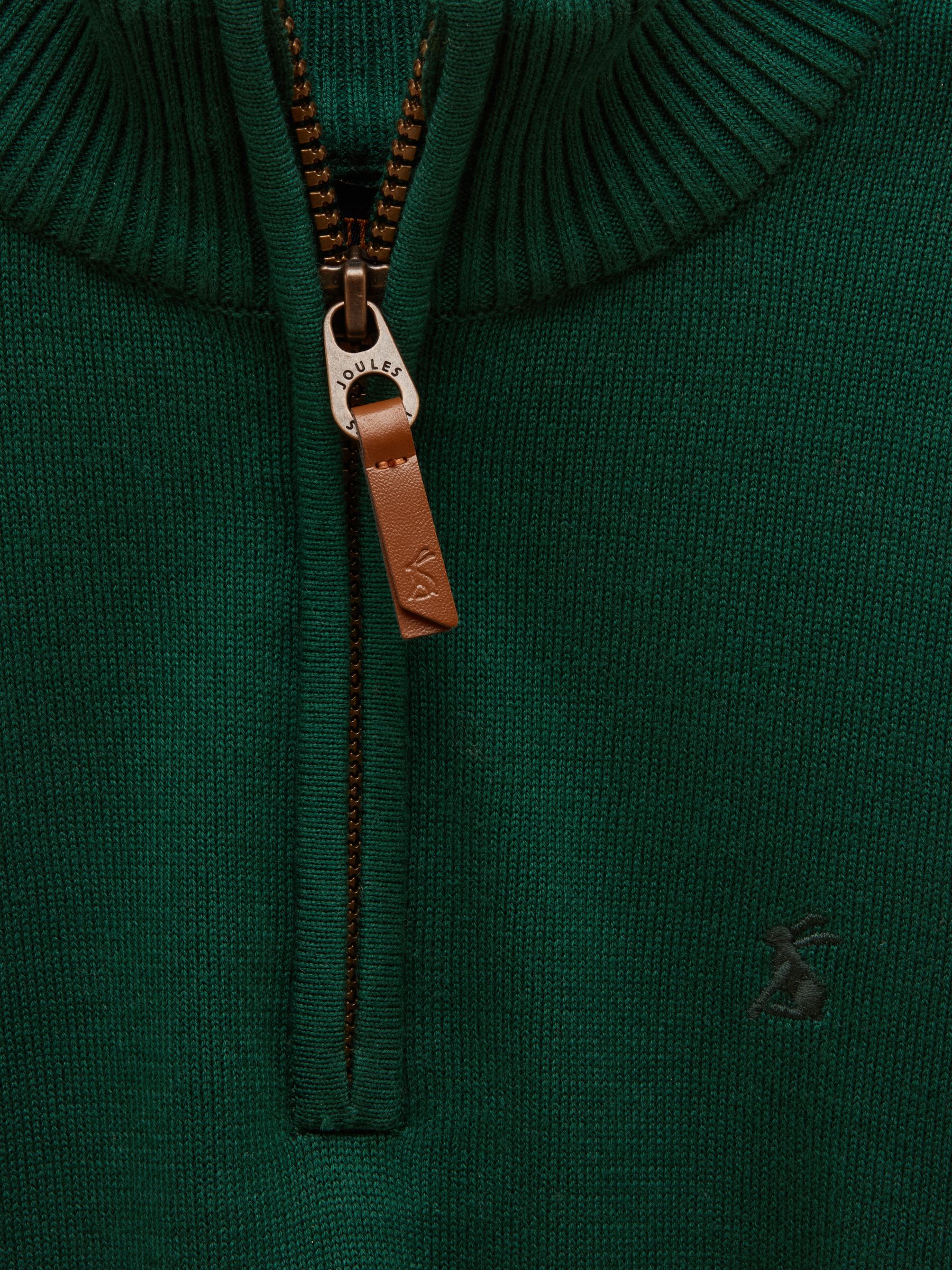 Boys' Hillside Dark Green Knit Quarter Zip Jumper - Image 3 of 4