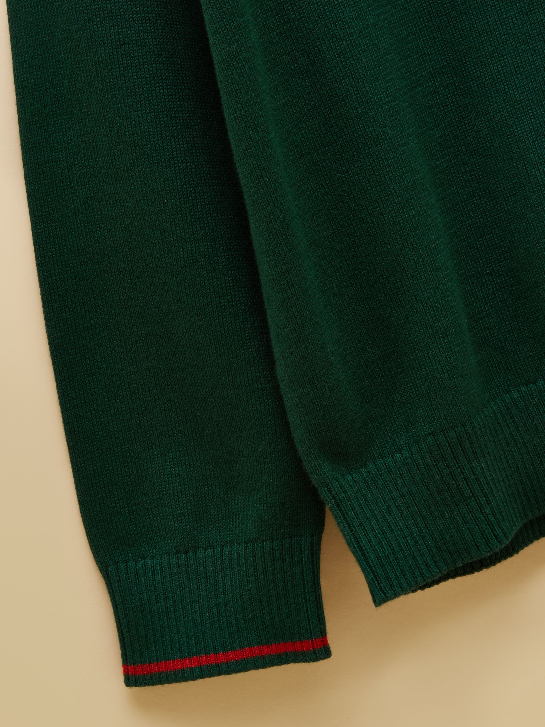 Boys' Hillside Dark Green Knit Quarter Zip Jumper - Image 4 of 4