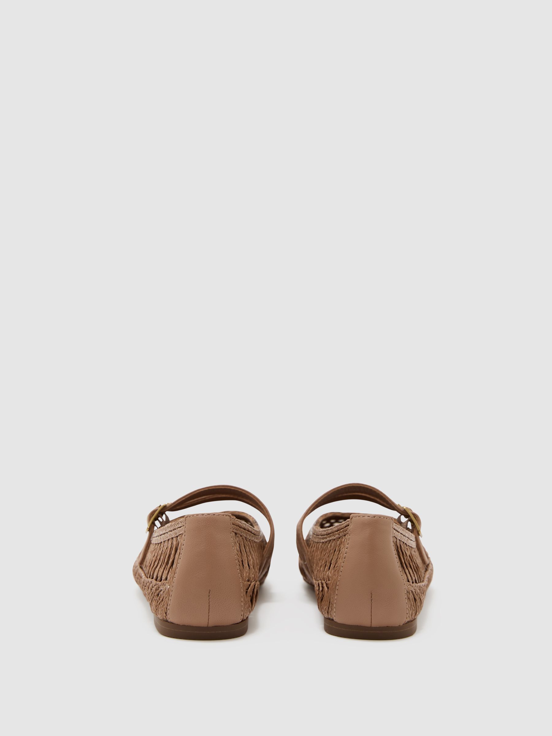Woven Ballerina-Strap Flats in Neutral - image 2