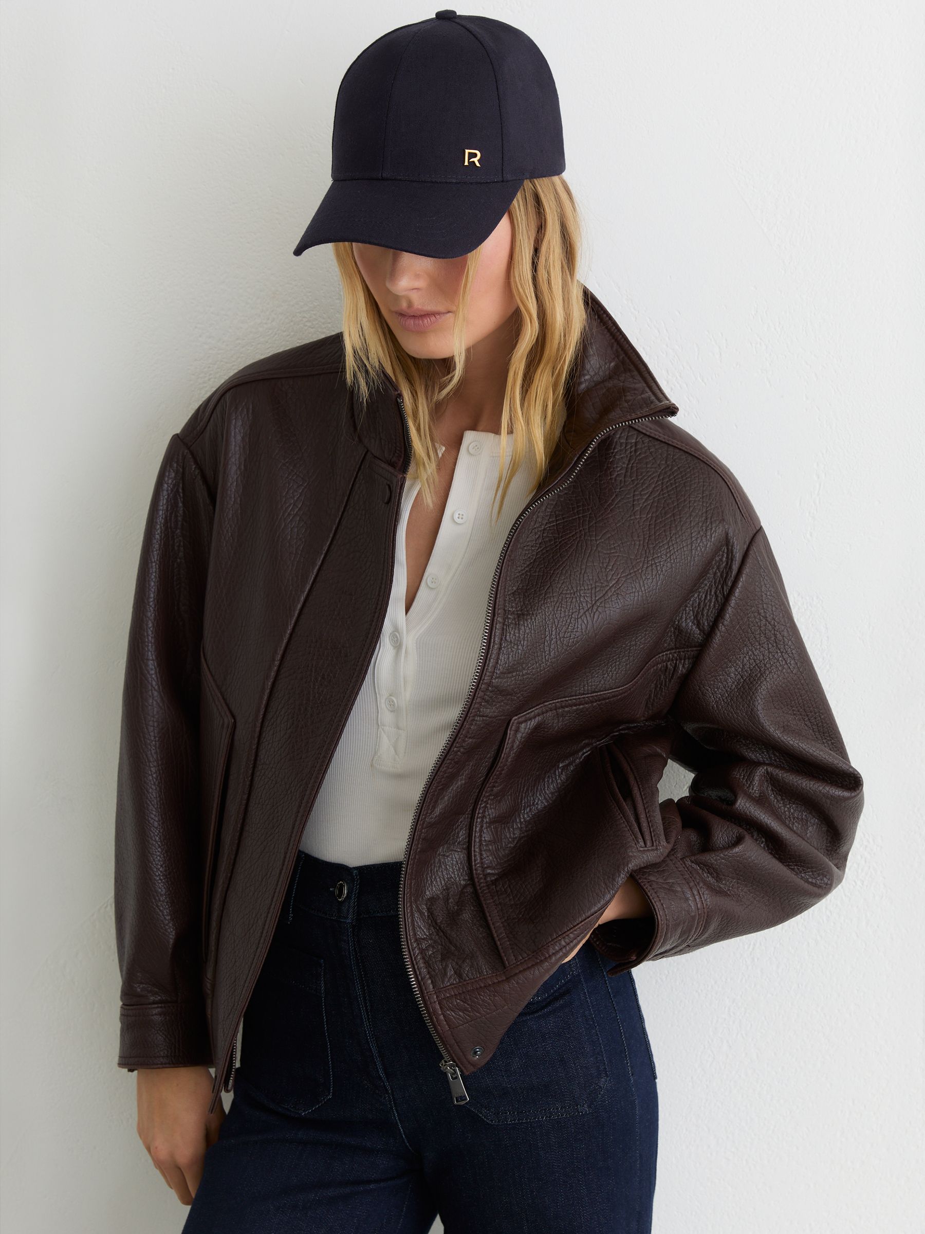 Woven Baseball Cap with Linen in Navy - image 5