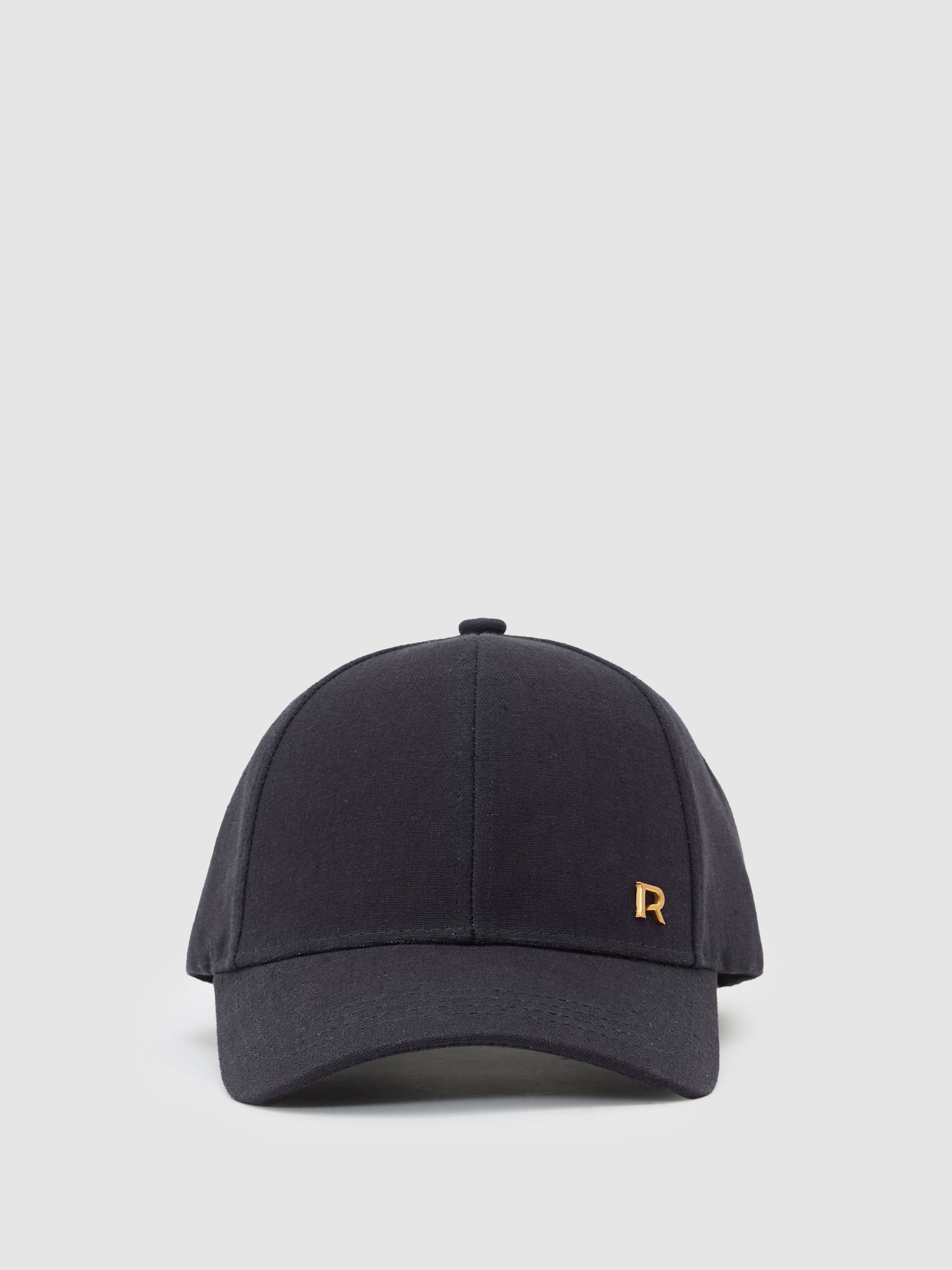 Woven Baseball Cap with Linen in Navy - image 1