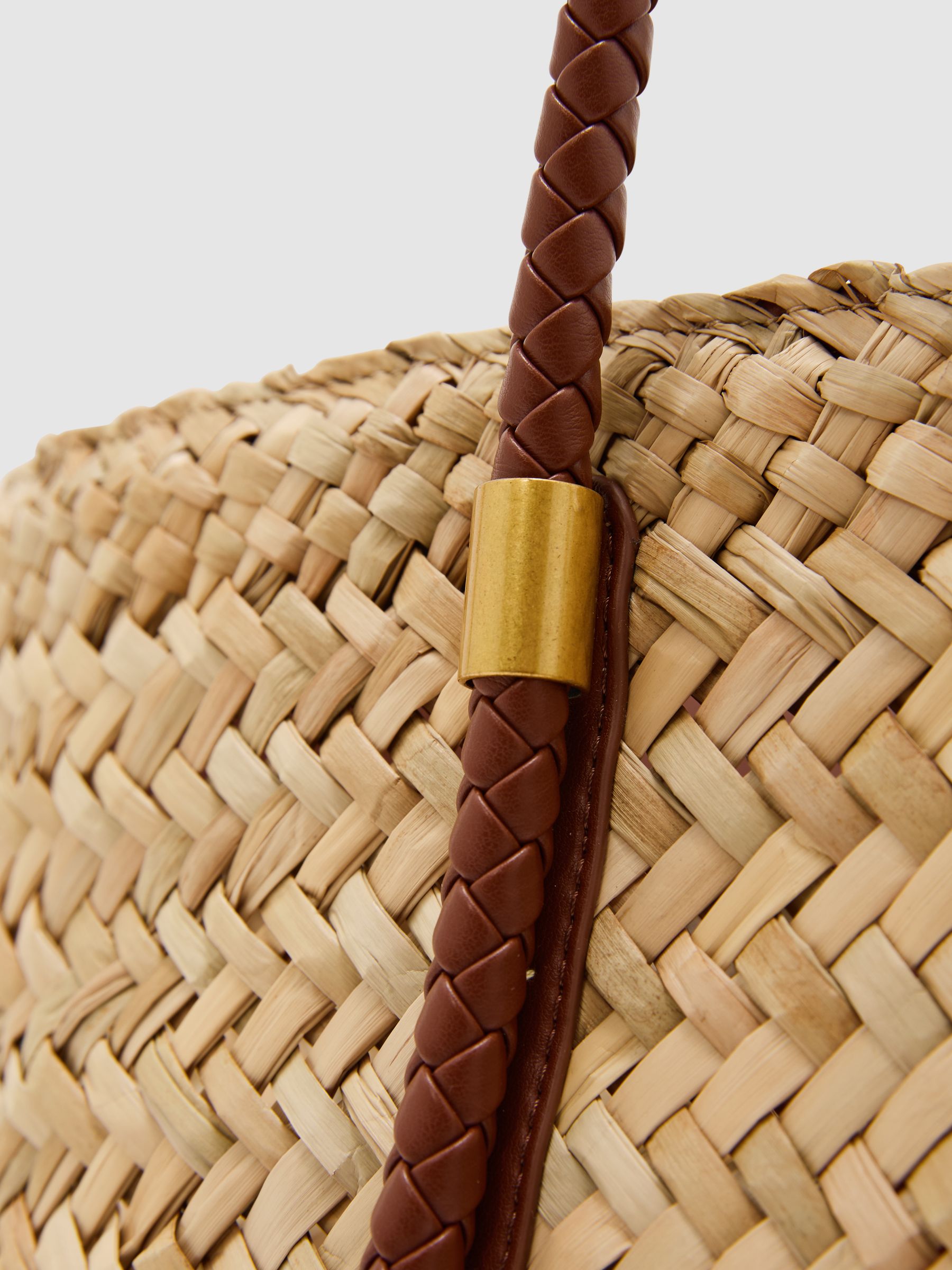 Raffia-Effect Braided-Strap Tote Bag in Natural - Image 6 of 6