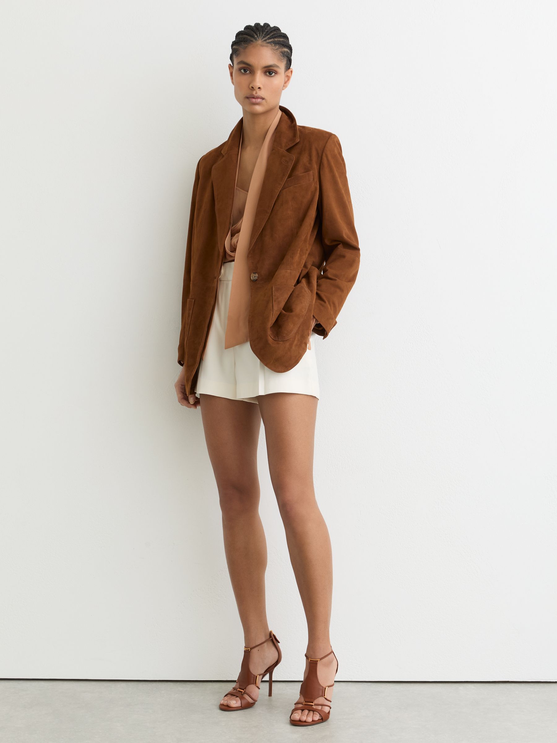 Sandales à talons aiguilles en cuir fauve à brides - Image 2 de 5 Sandales à talons aiguilles en cuir fauve à brides - Image 2 de 5