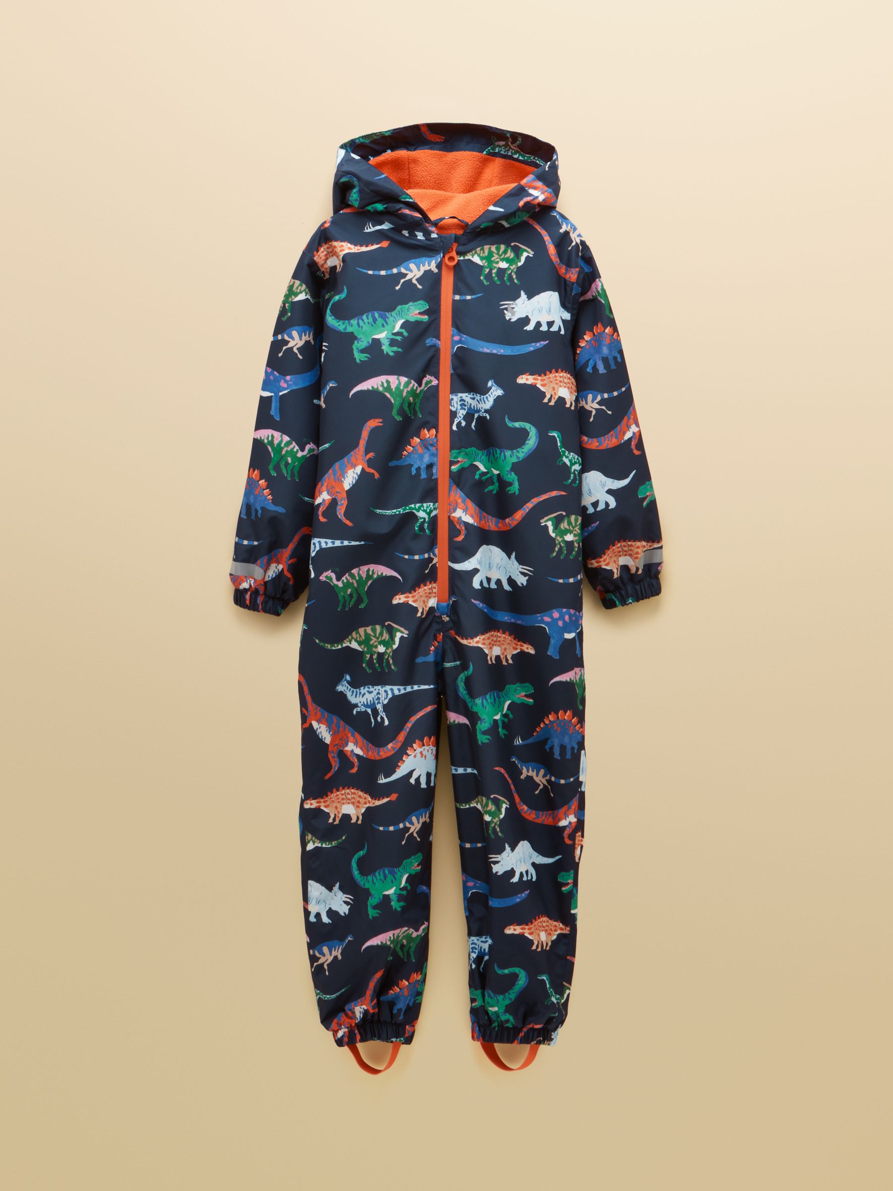 Boys' Raindrop Navy Dino Waterproof Packaway Puddlesuit - Image 1 of 5