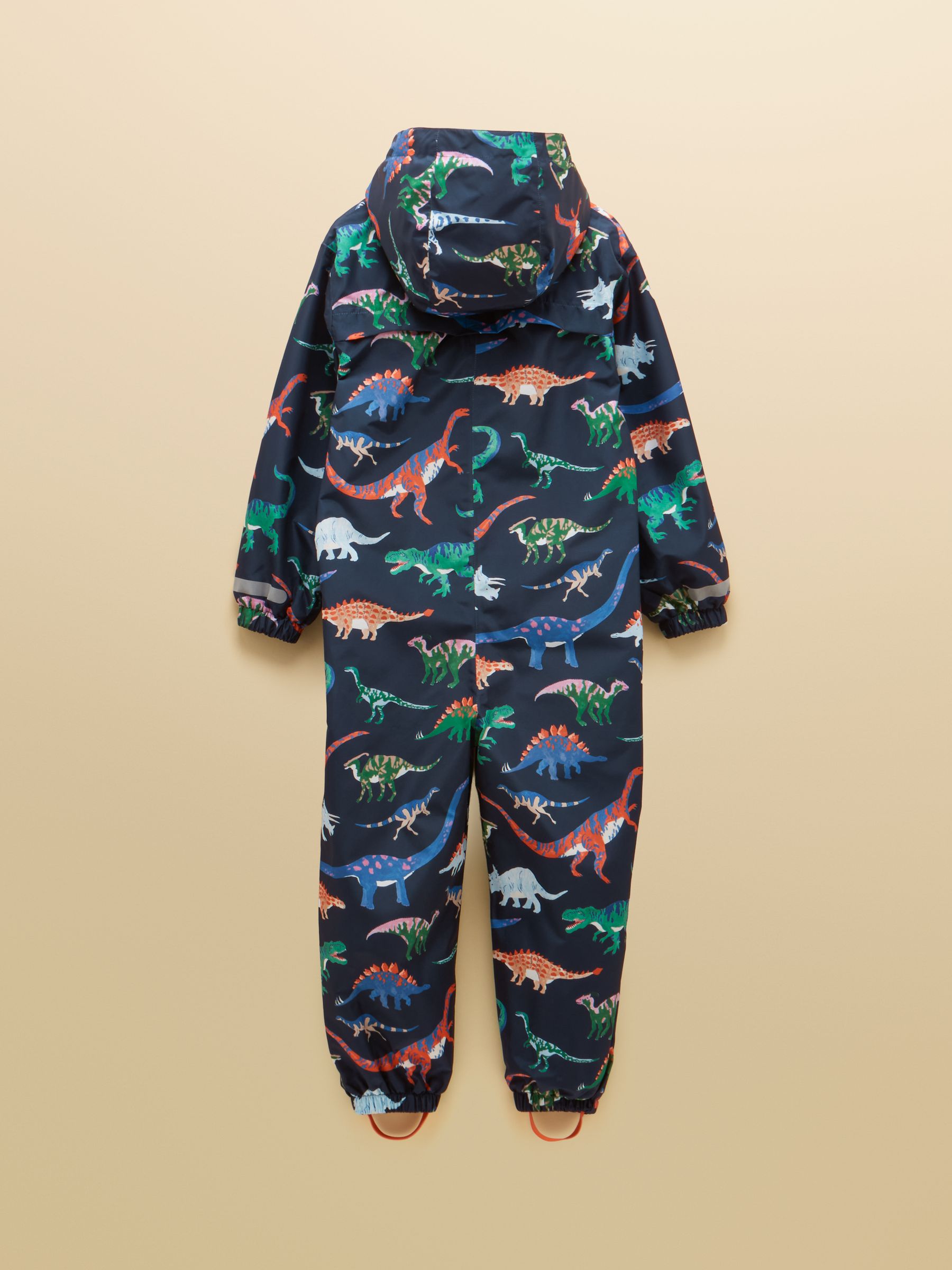 Boys' Raindrop Navy Dino Waterproof Packaway Puddlesuit - Image 2 of 5