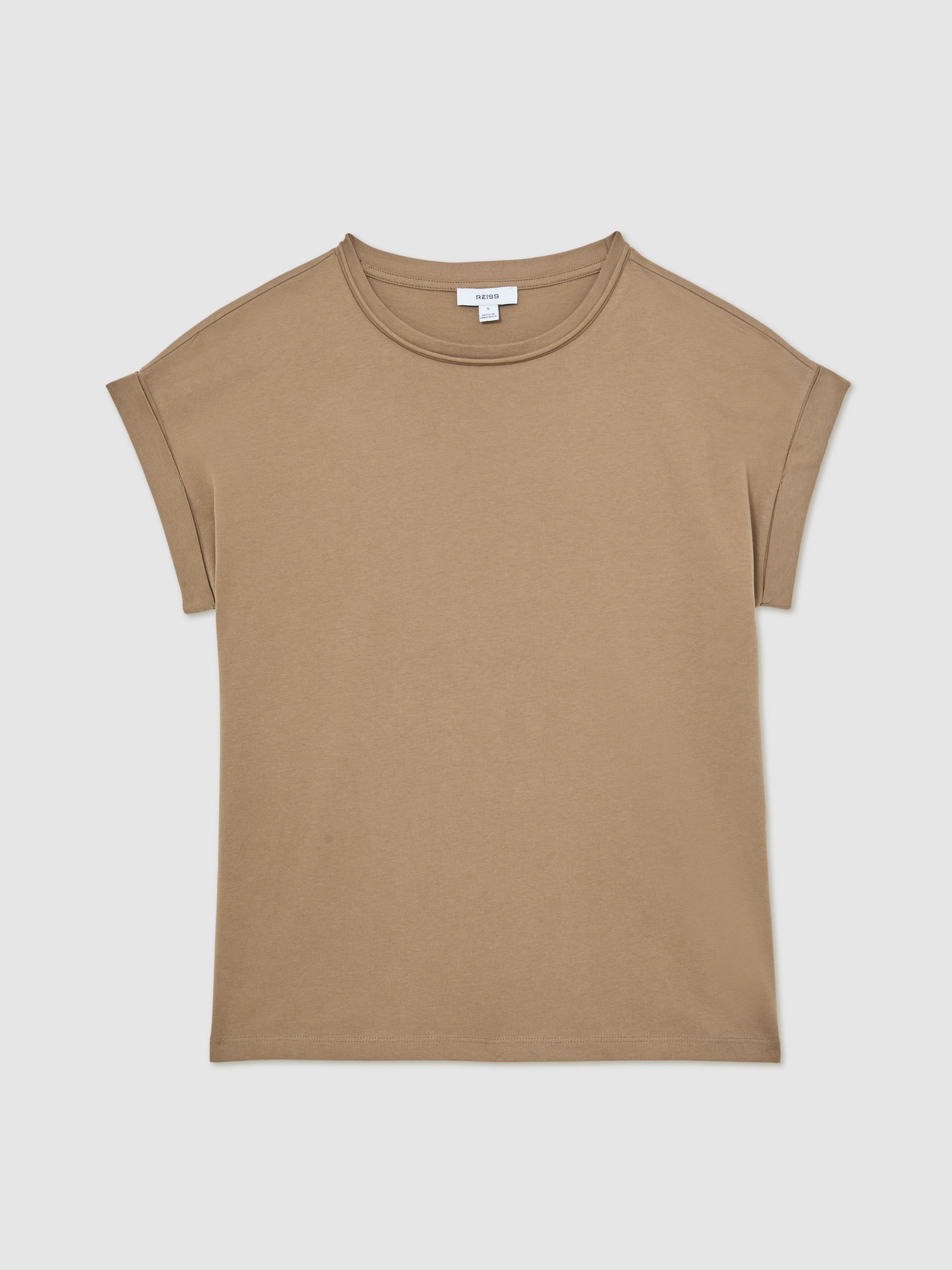 Brushed-Cotton Crew-Neck T-Shirt in Taupe Neutral - Image 2 of 7