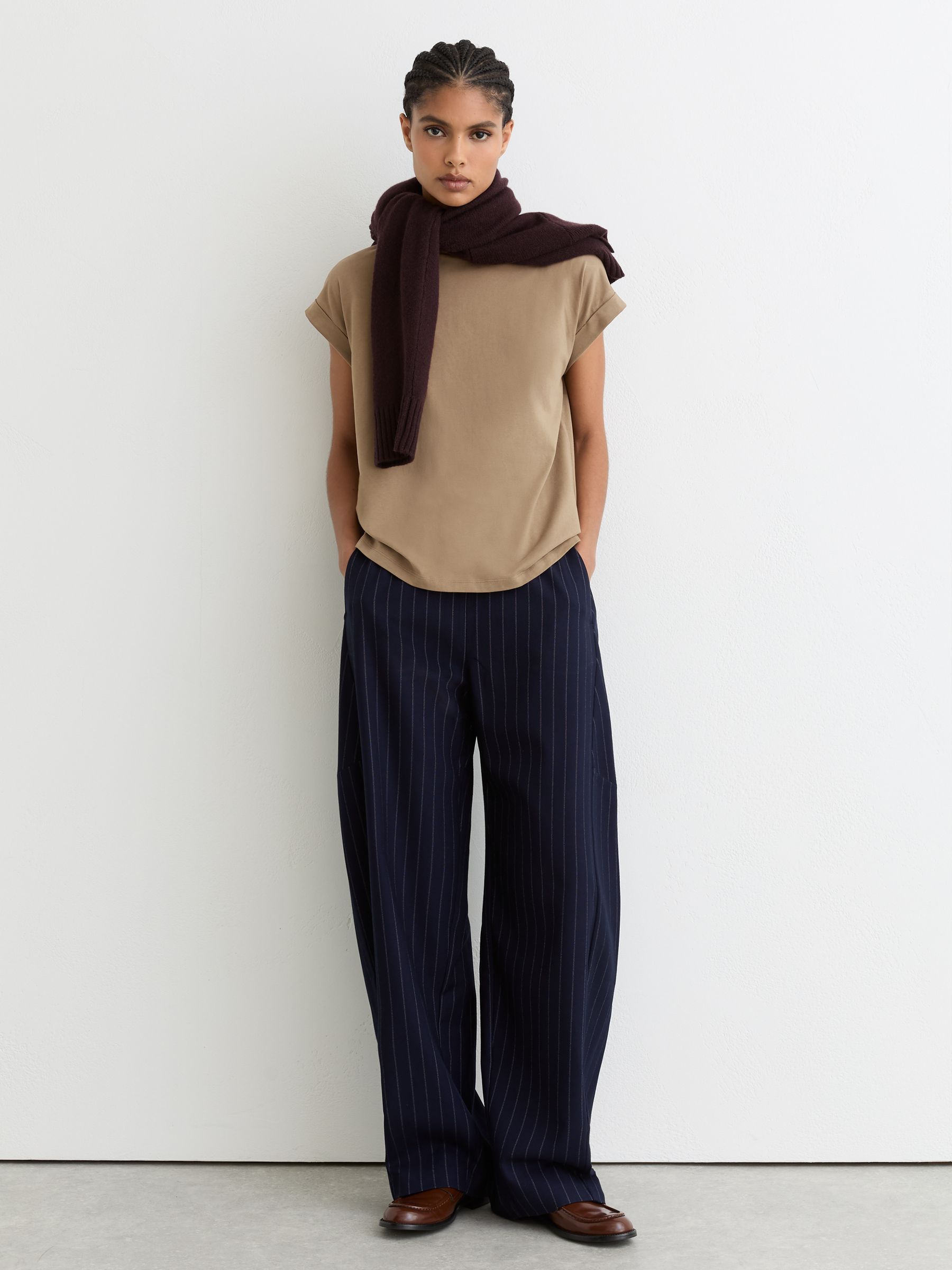 Brushed-Cotton Crew-Neck T-Shirt in Taupe Neutral - Image 3 of 7