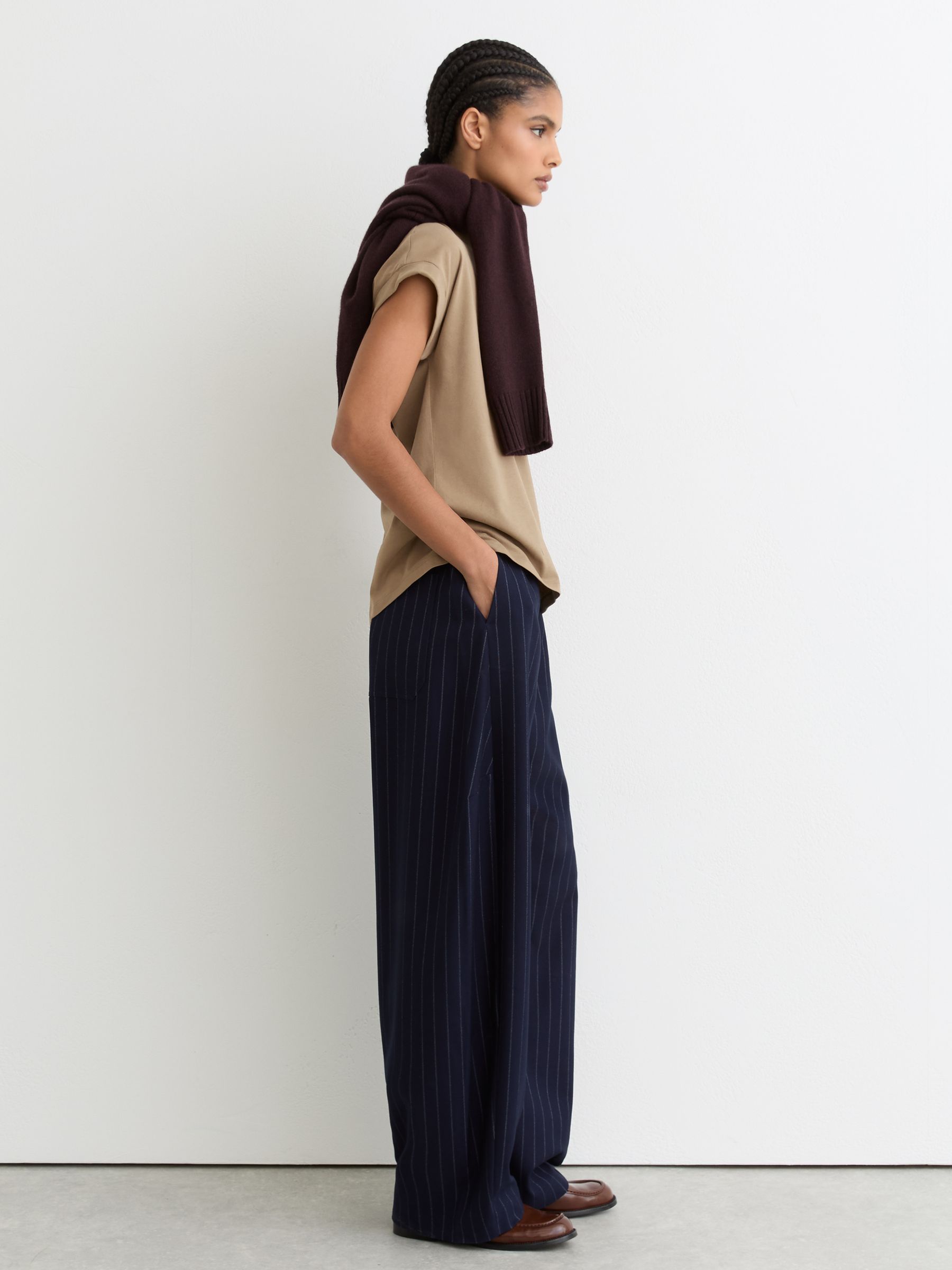 Brushed-Cotton Crew-Neck T-Shirt in Taupe Neutral - Image 6 of 7