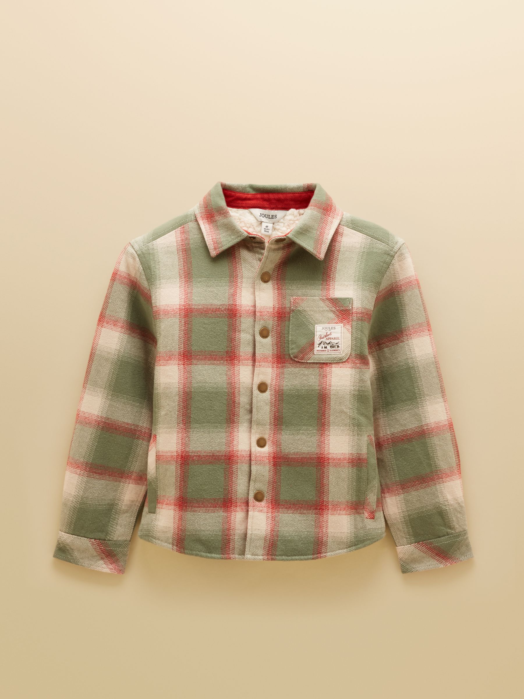 Boys' Winston Green Check Shacket With Borg Lining - Image 1 of 5