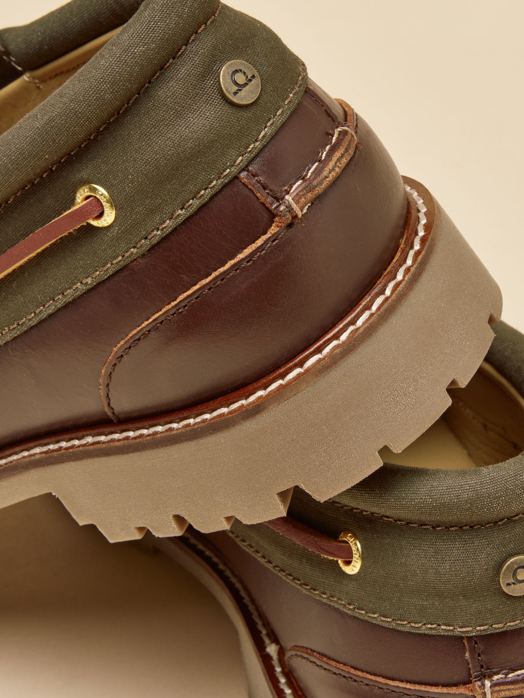 Joules X Chatham Brown Drift Cleated Deck Shoes - Image 5 of 7