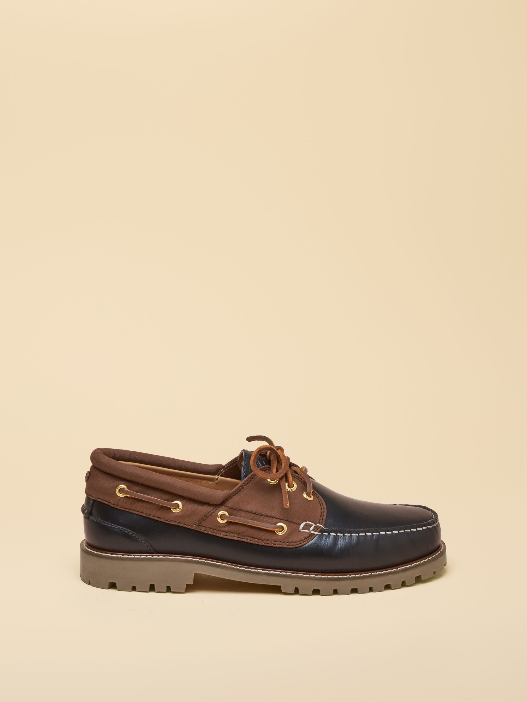 Joules X Chatham Navy Drift Cleated Deck Shoes - Image 3 of 7