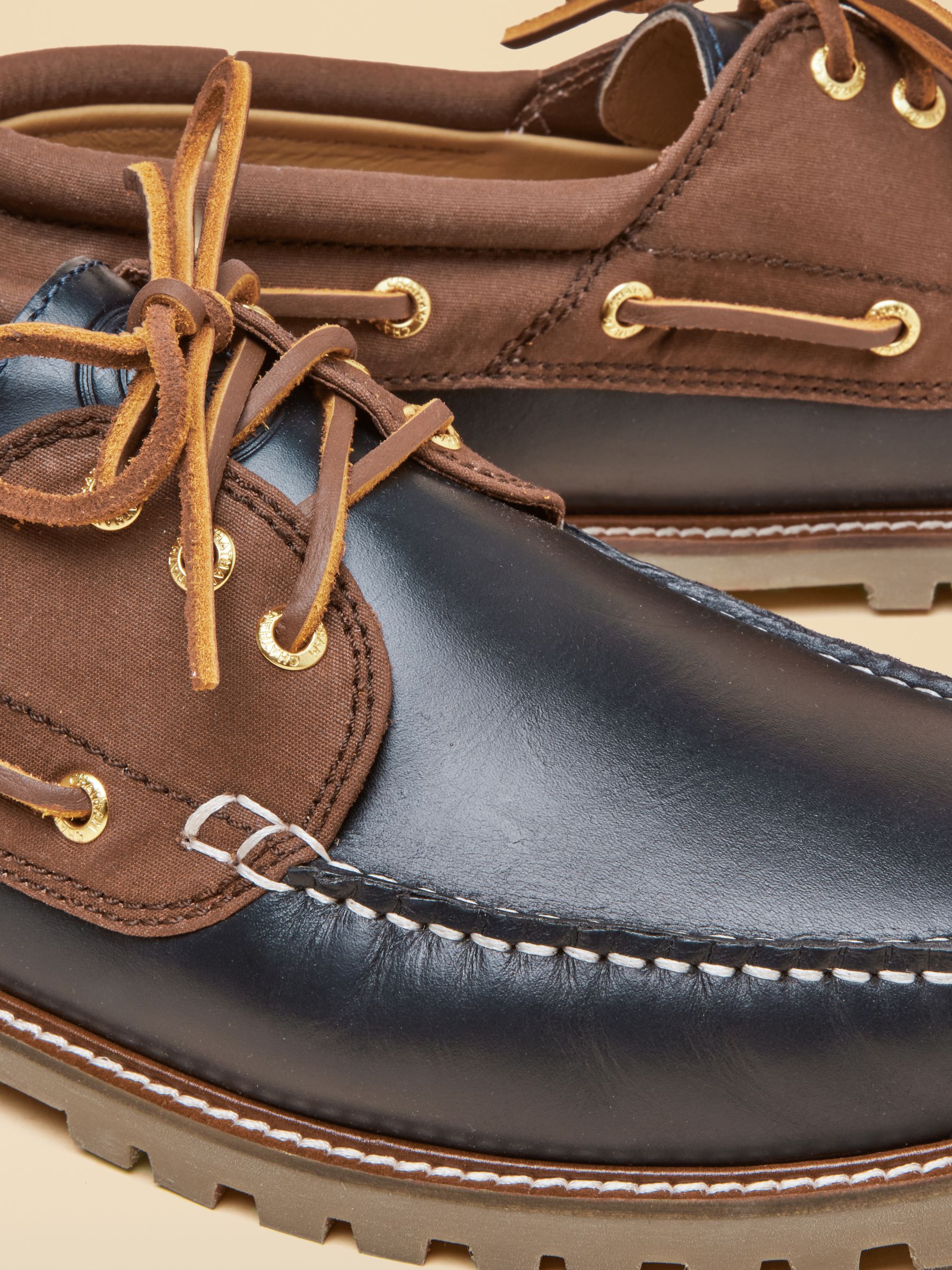 Joules X Chatham Navy Drift Cleated Deck Shoes - Image 6 of 7