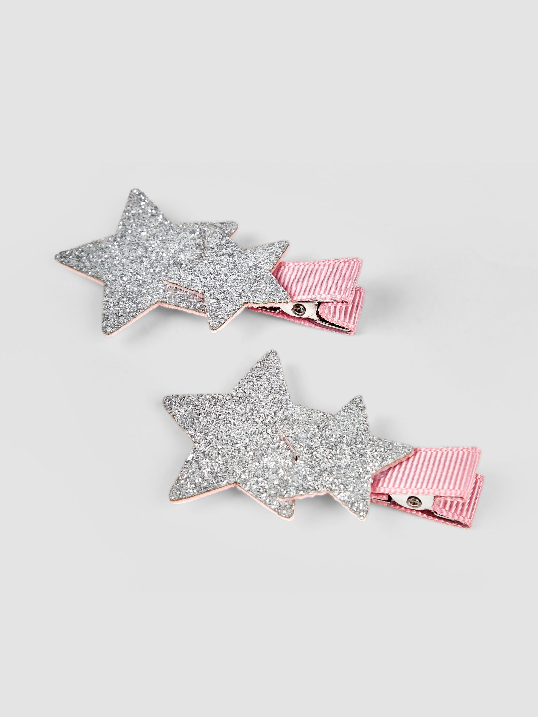 Silver 2-Pack Star Glitter Clips - Image 1 of 3