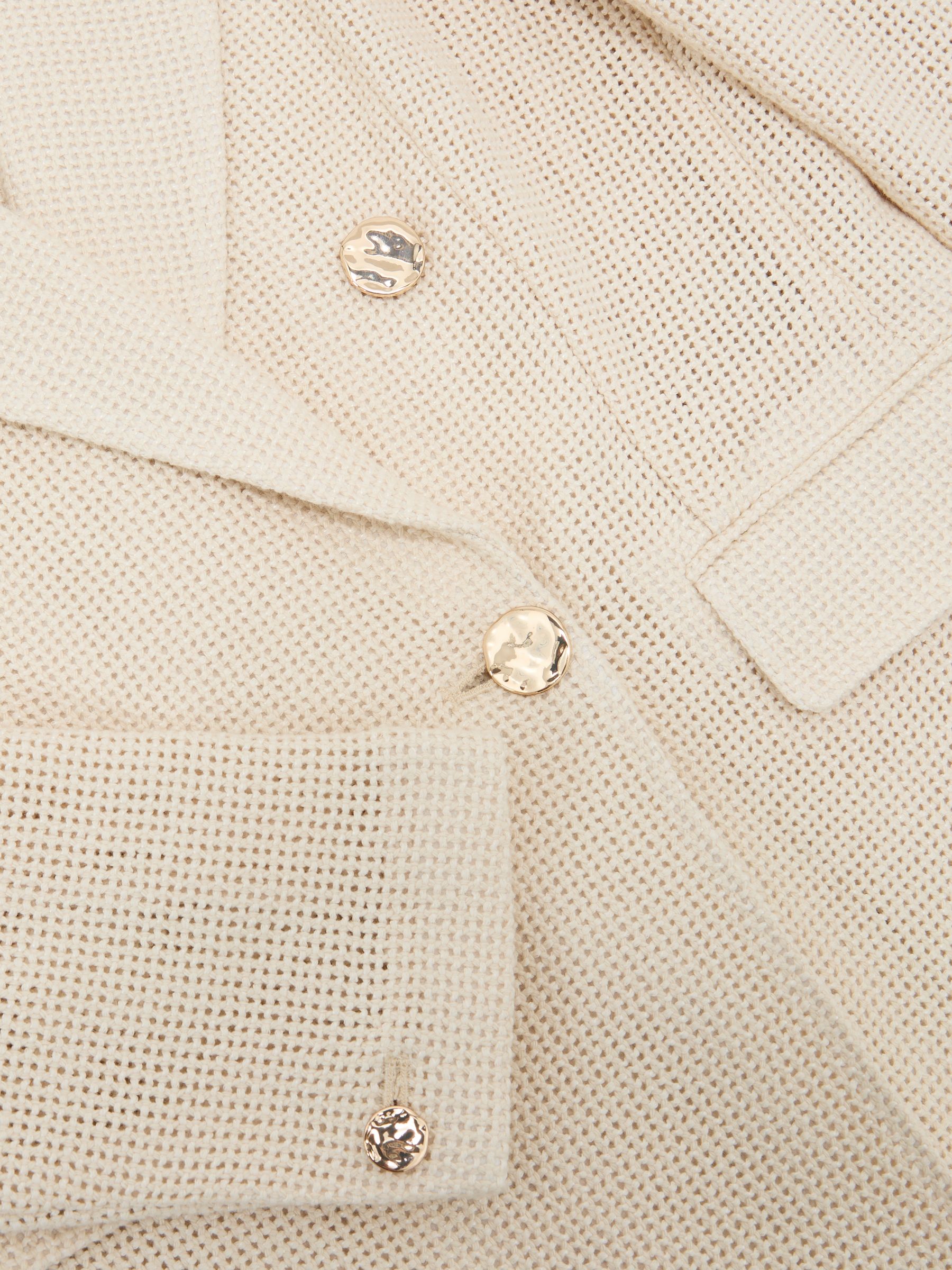 Petite Open-Weave Double-Breasted Blazer in Cream - image 4