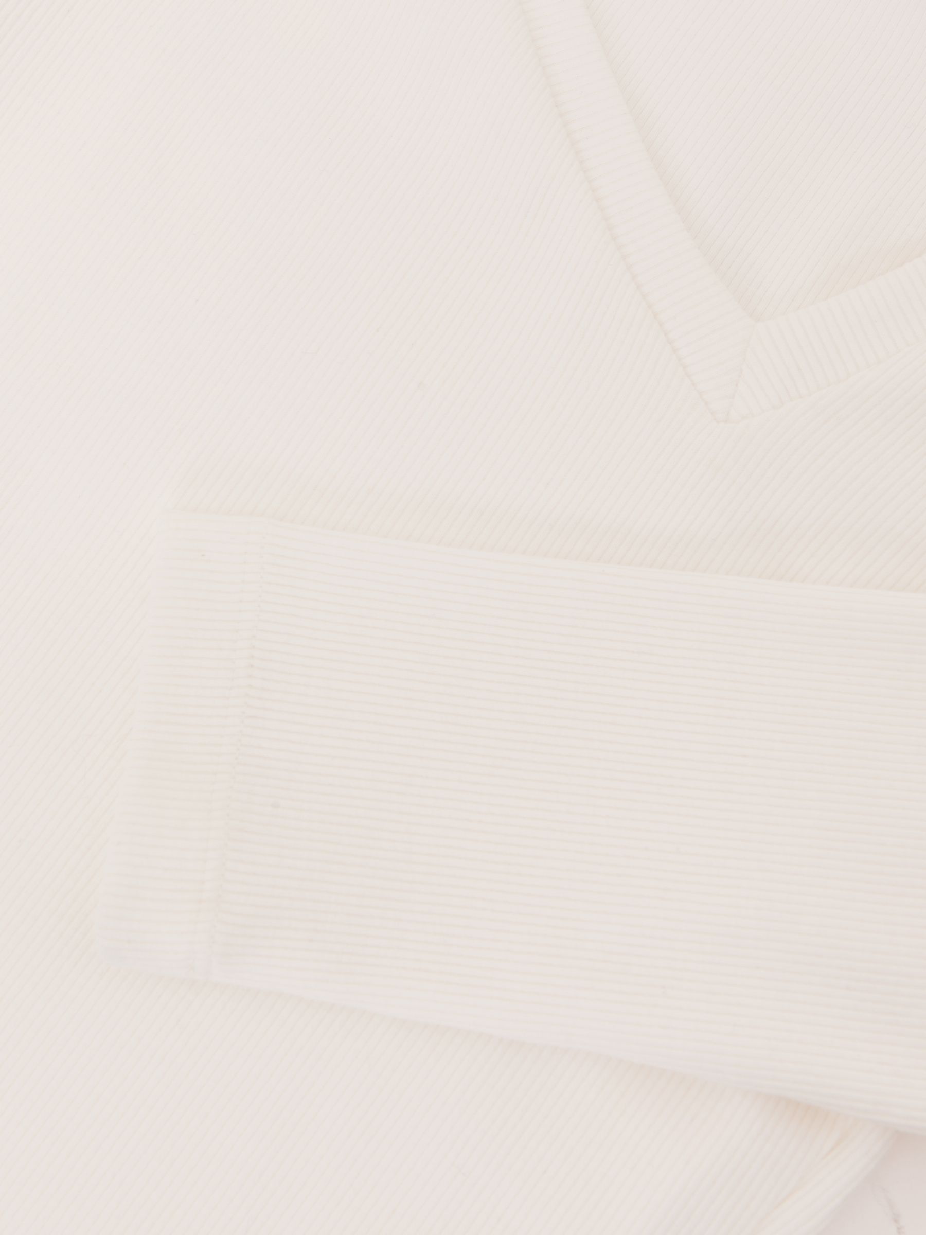 Stretch-Cotton Asymmetric-Neck Top in White - image 3