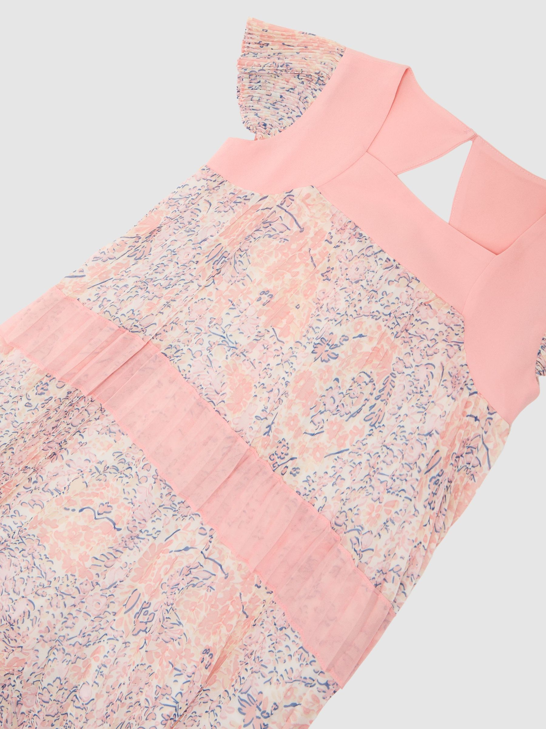 Floral-Print Pleated Jumpsuit in Pink - Image 1 of 3