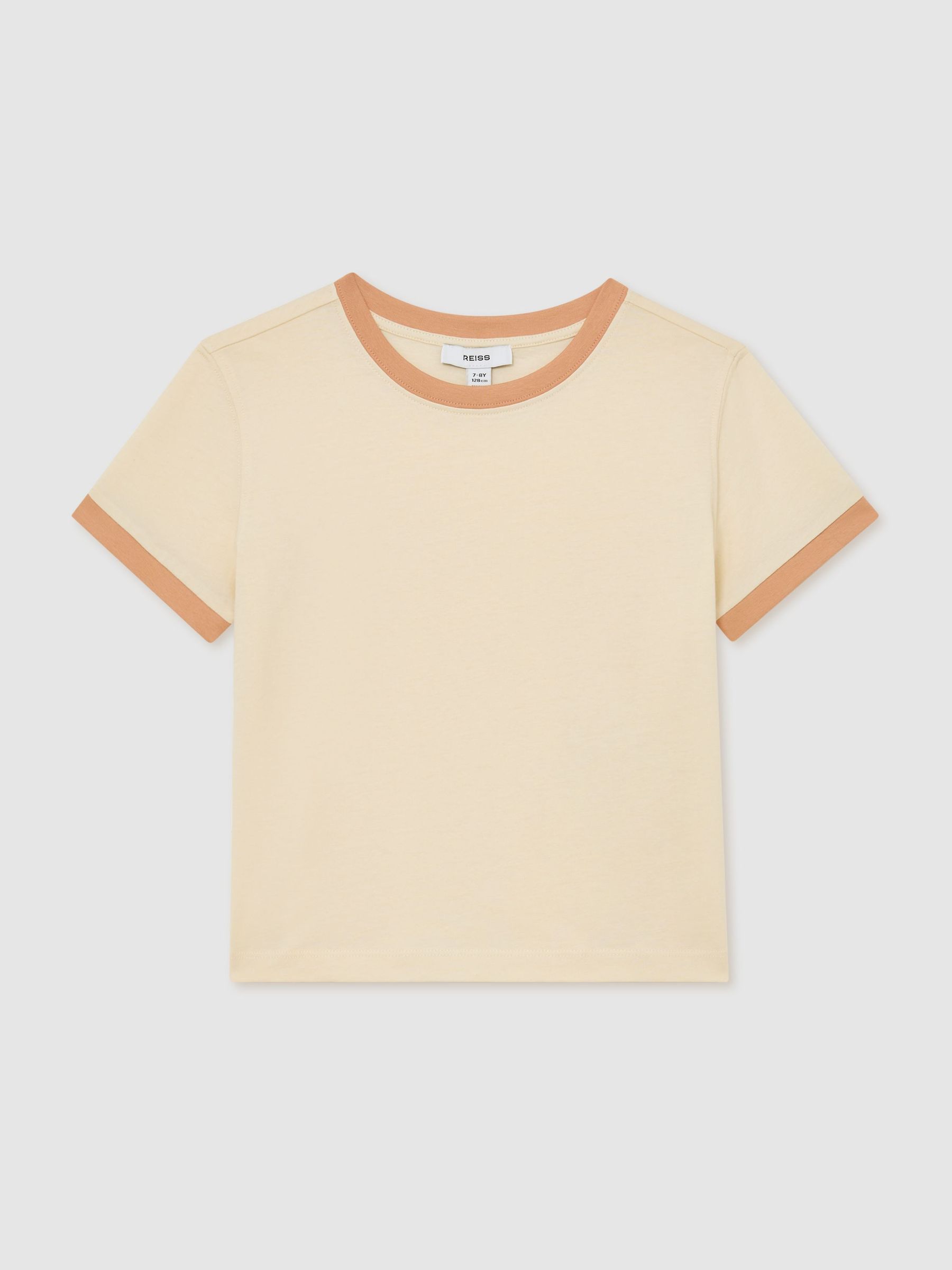 3-9 yrs Cotton Crew-Neck T-Shirt in Cream - Image 1 of 3