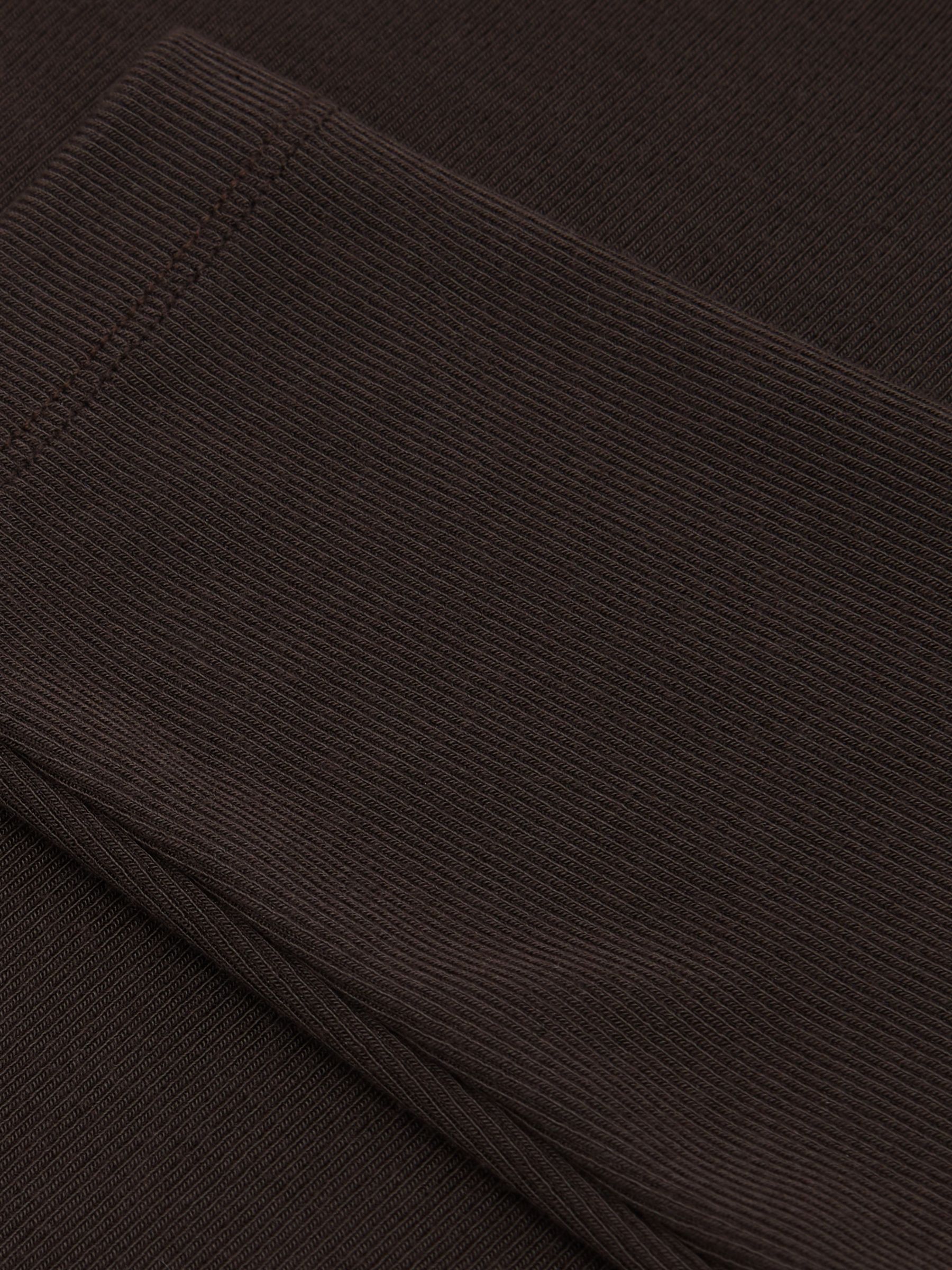 Stretch-Cotton Asymmetric-Neck Top in Chocolate Brown - image 3