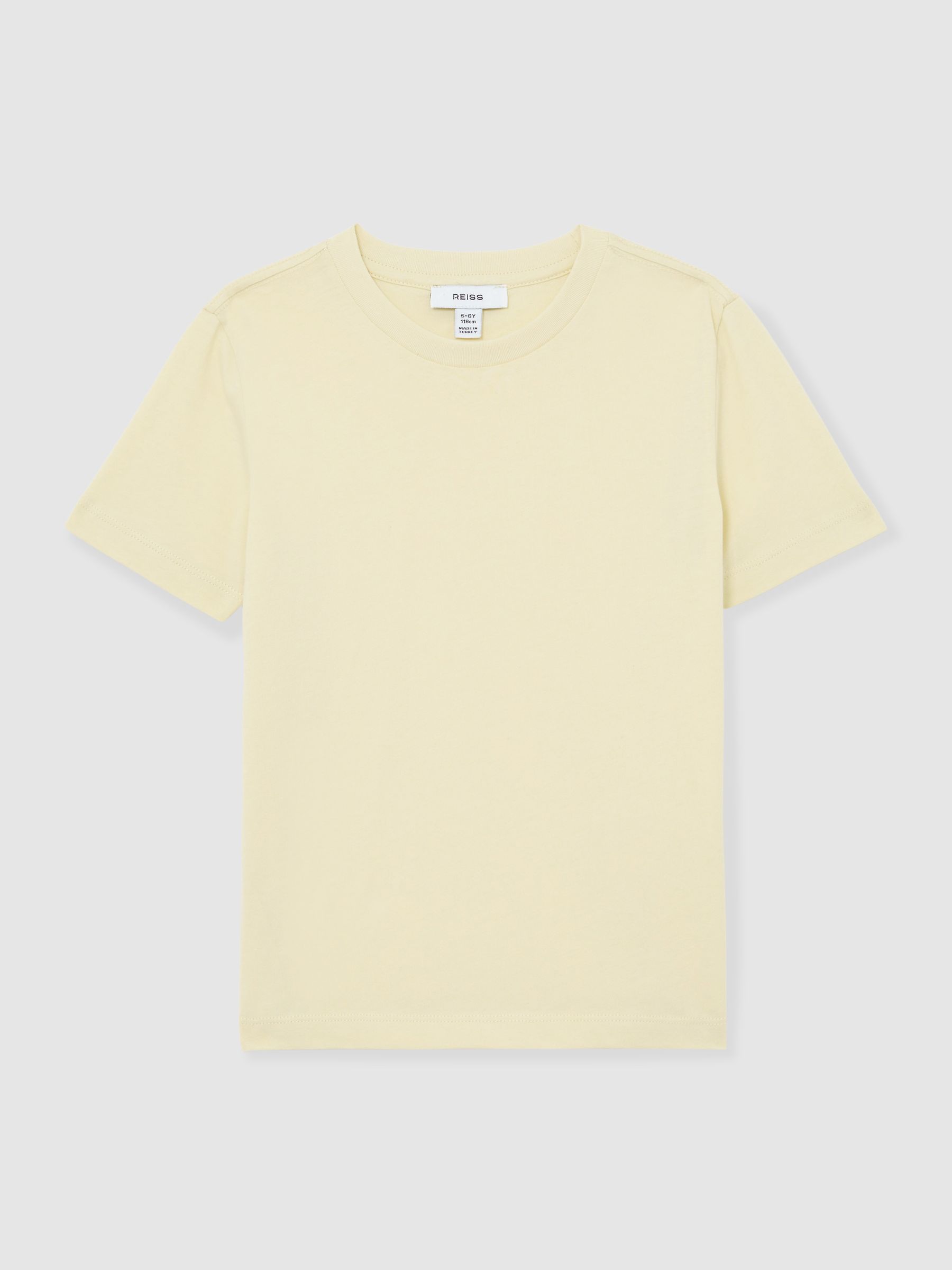 13-14 yrs Cotton Crew-Neck T-Shirt in Sorbet Yellow - Image 1 de 4