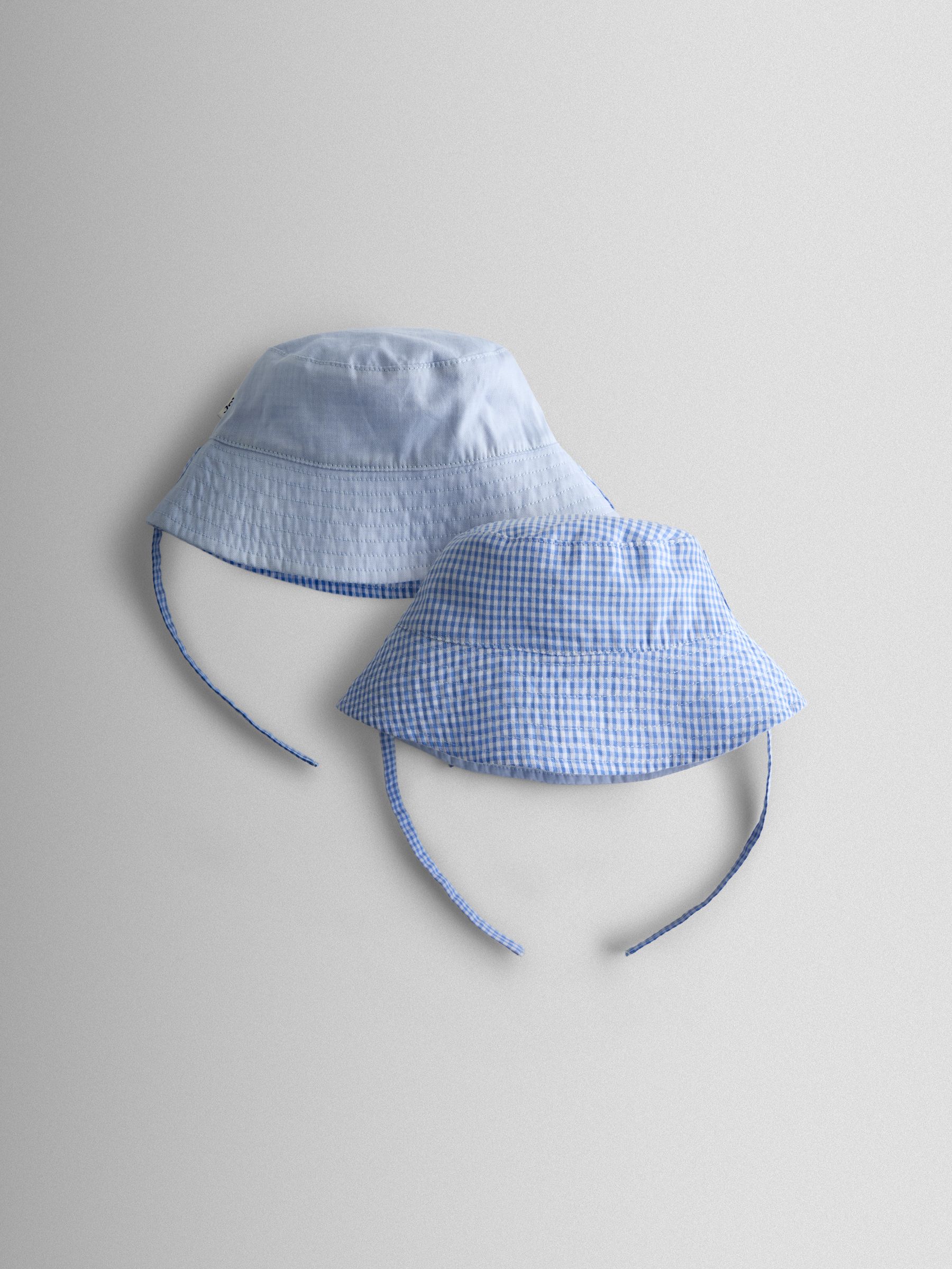 Light Blue Gingham Reversible Bucket Hat - Image 1 of 7