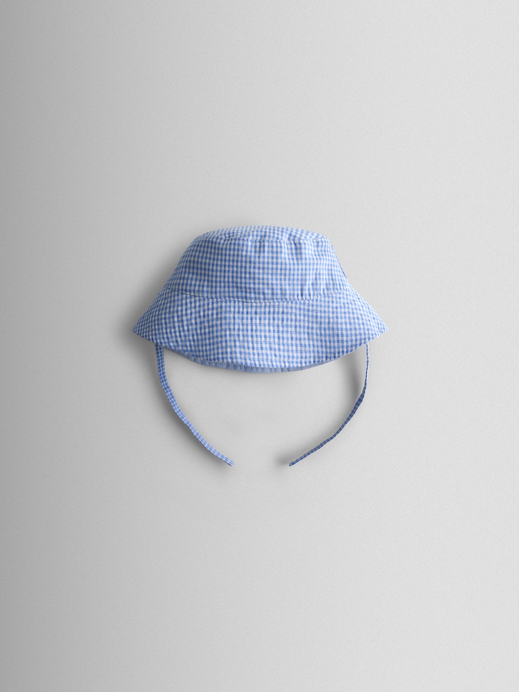 Light Blue Gingham Reversible Bucket Hat - Image 2 of 7