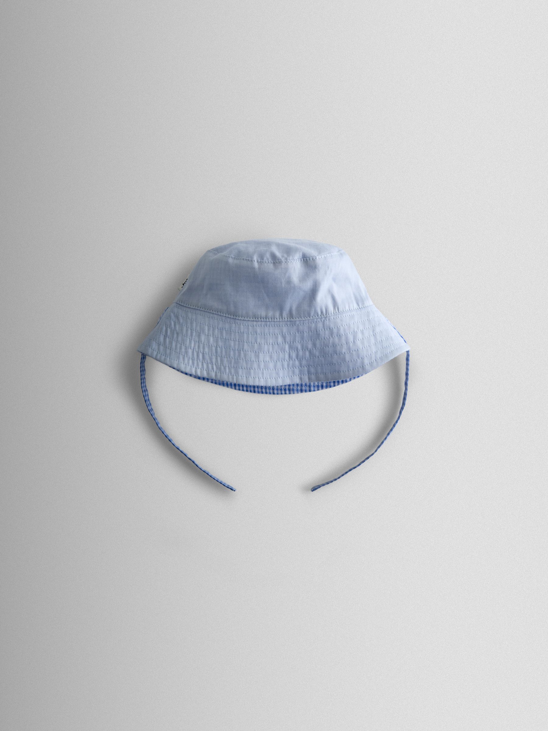 Light Blue Gingham Reversible Bucket Hat - Image 5 of 7